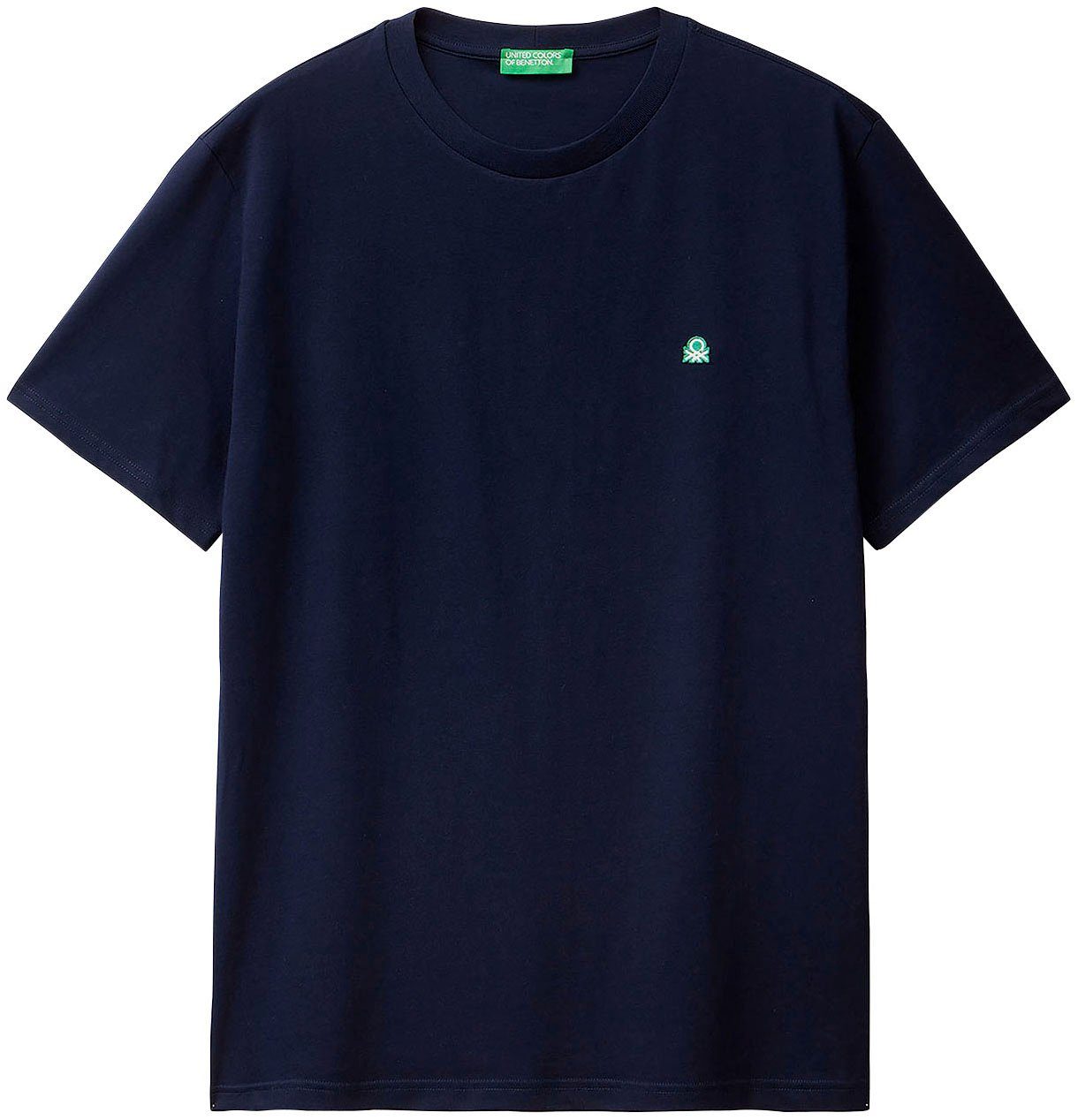 United Colors of blau mit Label-Badge Benetton T-Shirt