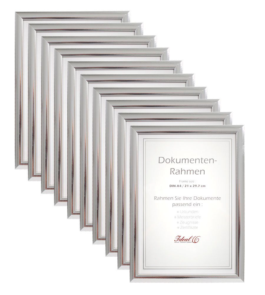 IDEAL TREND Bilderrahmen 2er 3er 5er 10er Pack Dokument Bilderrahmen 21x29,7 DIN A4 Urkunde Fot 10er Pack Silber