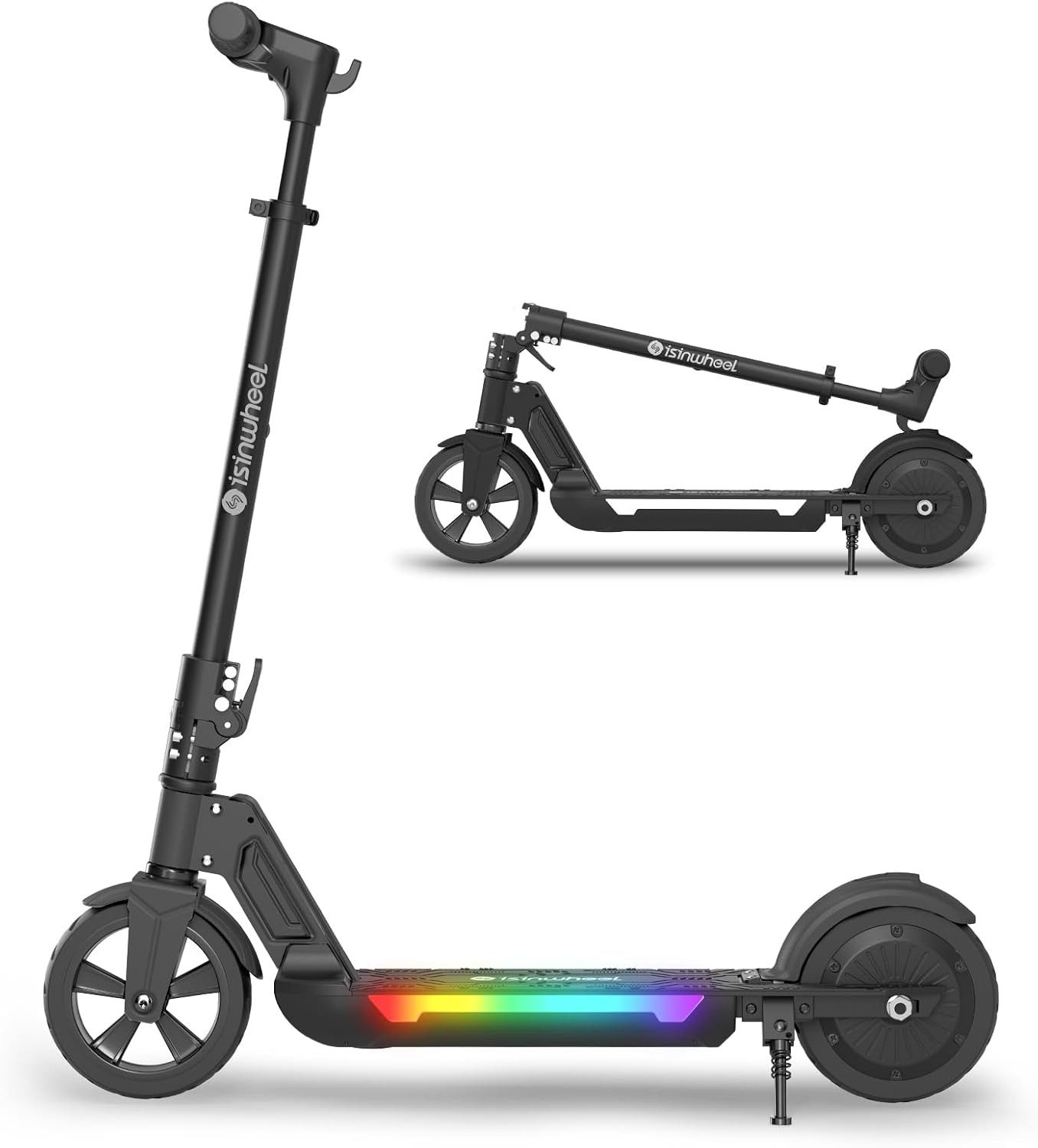 iSinwheel Cityroller Elektroroller für Kinder von 8 bis 14 Jahren, zusammenklappbar, 3-fach höhenverstellbar,8/13/19 km/h, LED-Display
