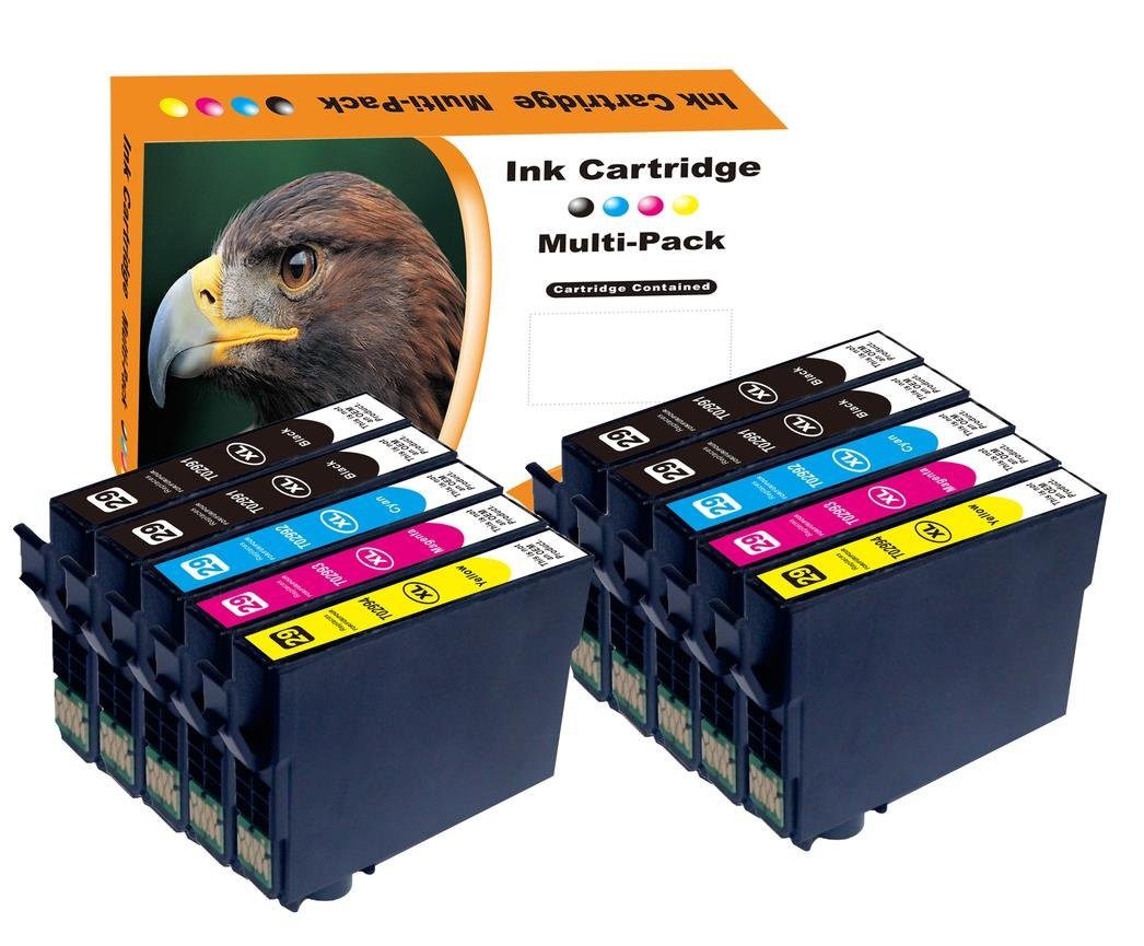 Kompatibel Epson Erdbeere, 29XL Multipack 10-Farben (4x Schwarz, 2x Tintenpatrone (Spar-Set)