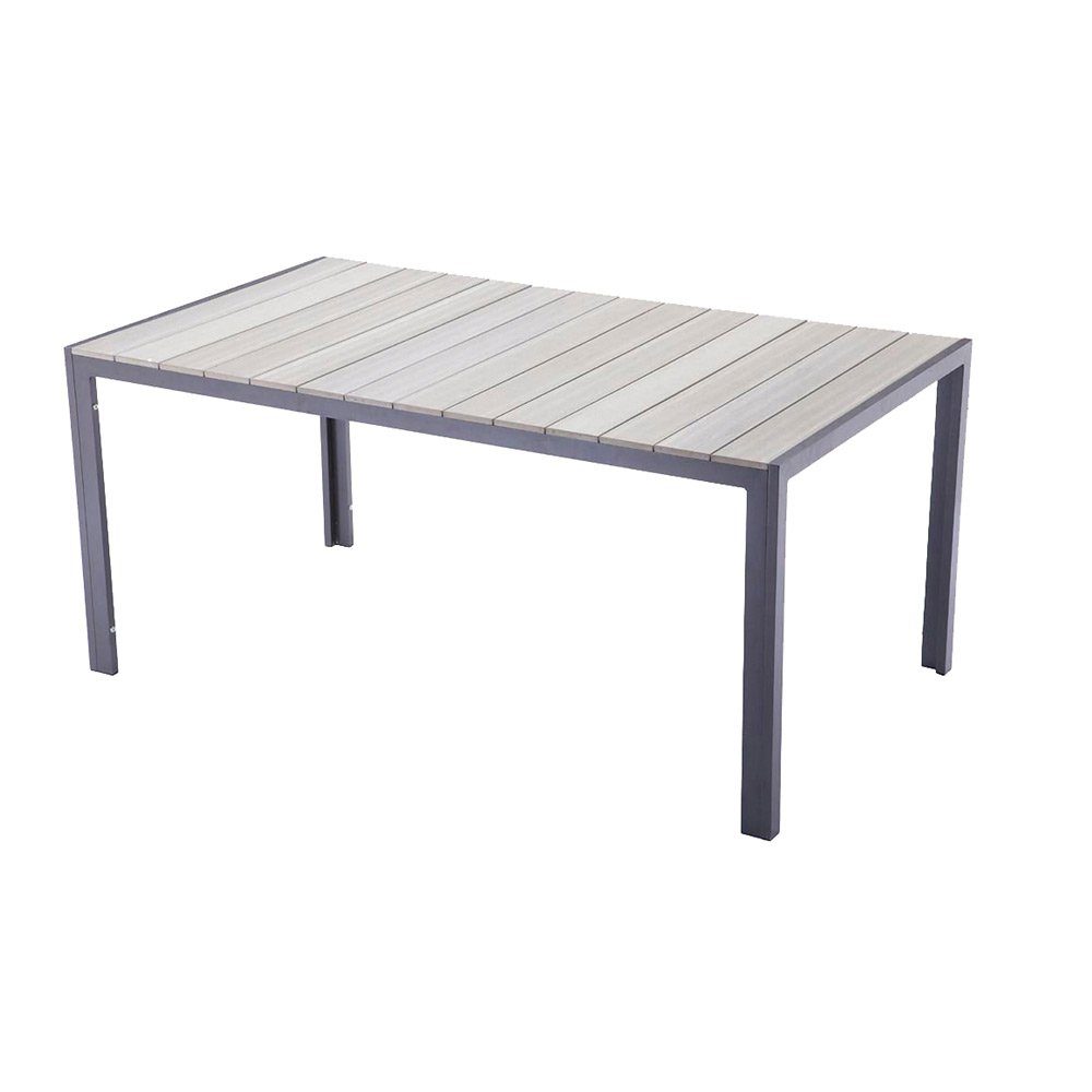 Lomadox Gartentisch GARDA-120, Tisch rechteckig in grau/schwarz, B/H/T: ca. 150/72/90 cm