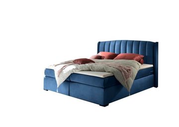 ED EXCITING DESIGN Boxspringliege (180 x 200 cm, Kampala 1 mondscheinblau 180 cm), Blau