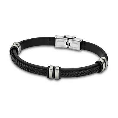 Lotus Style Armband »JLS1829-2-1 Lotus Style Armband schwarz« (Armband), für Damen, Herren aus Edelstahl (Stainless Steel), Echtleder