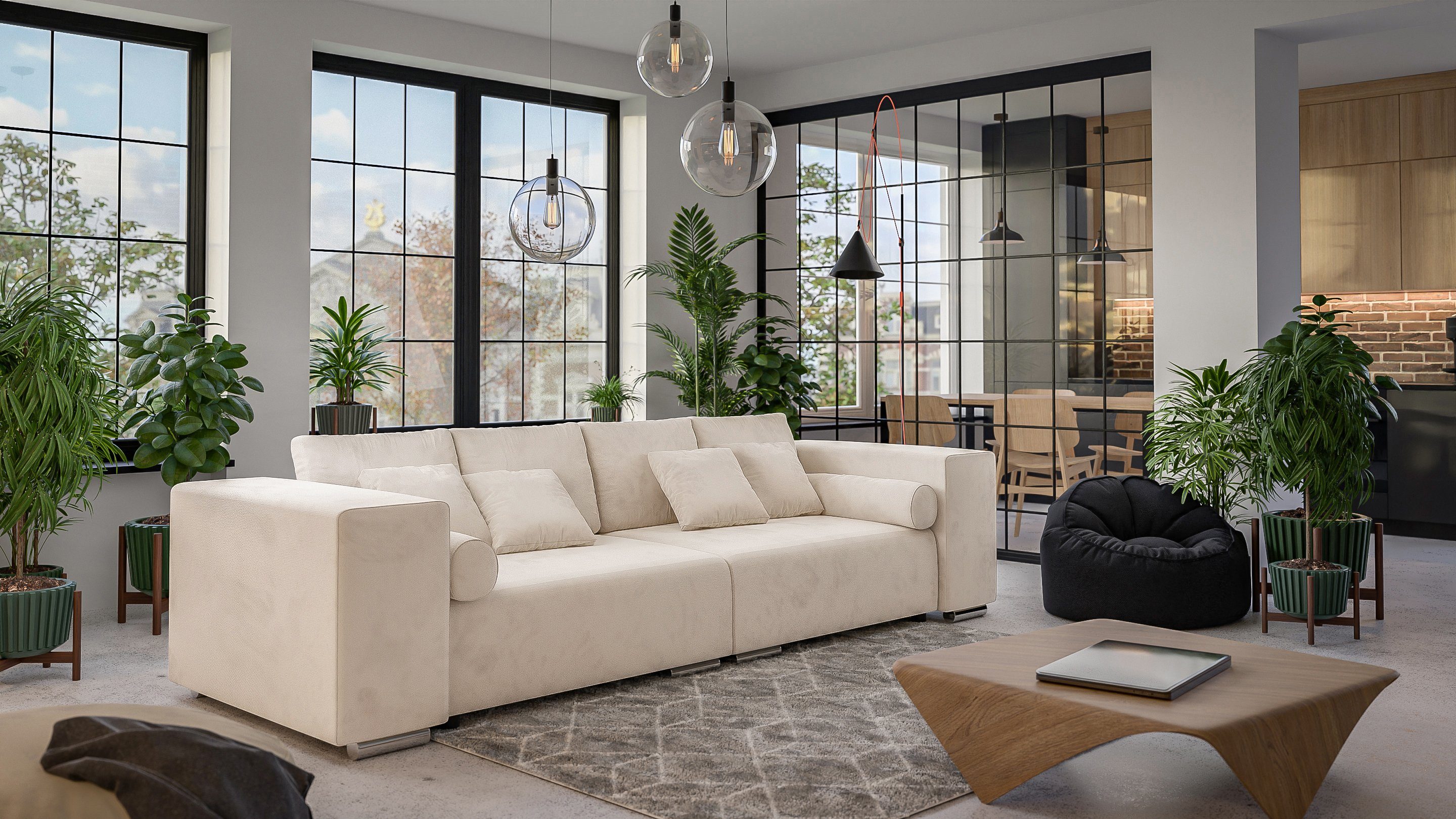 S-Style Möbel Big-Sofa Cork mit Schlaffunktion und Boxspringfederung, Loung günstig online kaufen