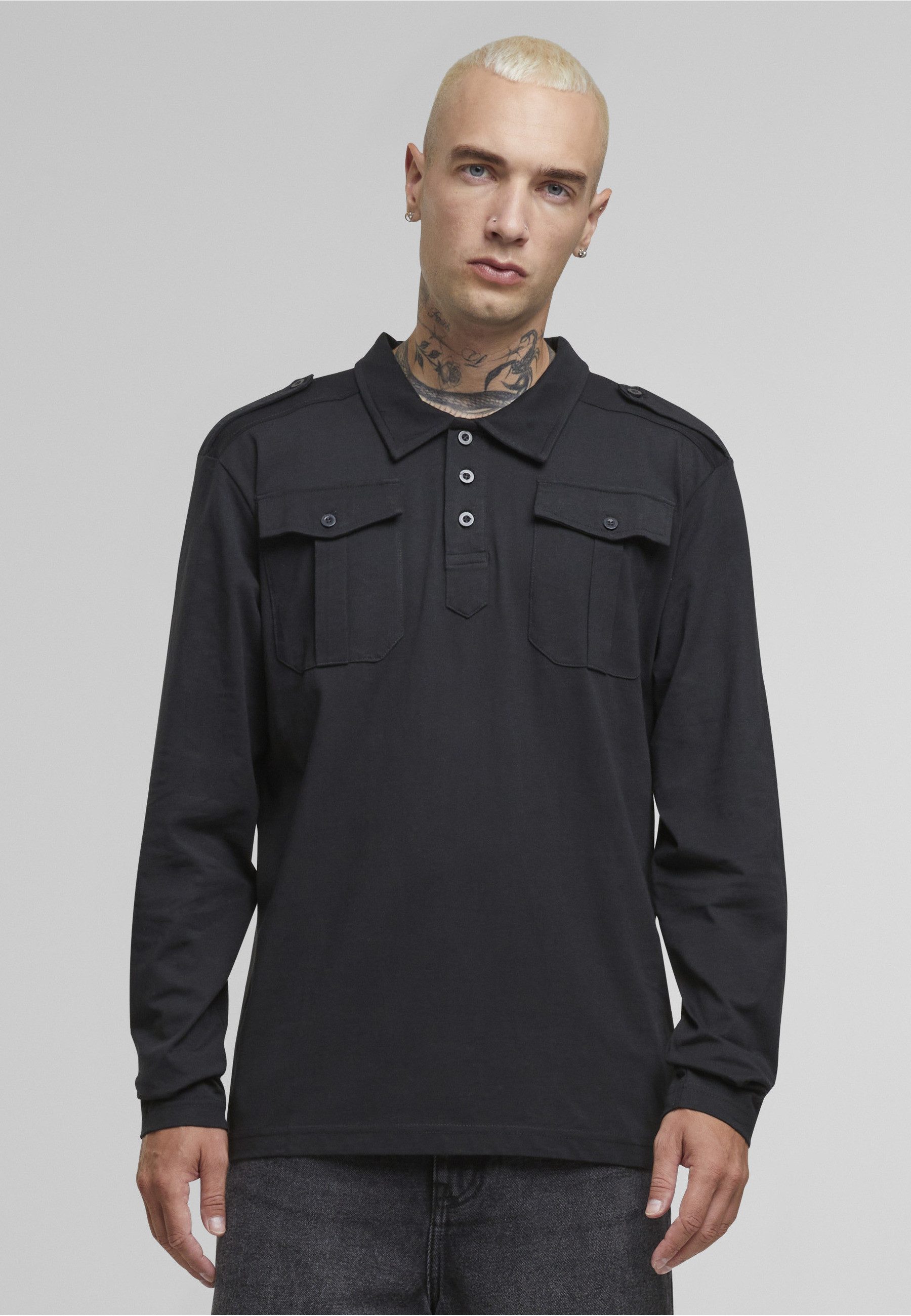 Brandit Poloshirt Brandit Herren Jersey Poloshirt Willis longsleeve (1-tlg)