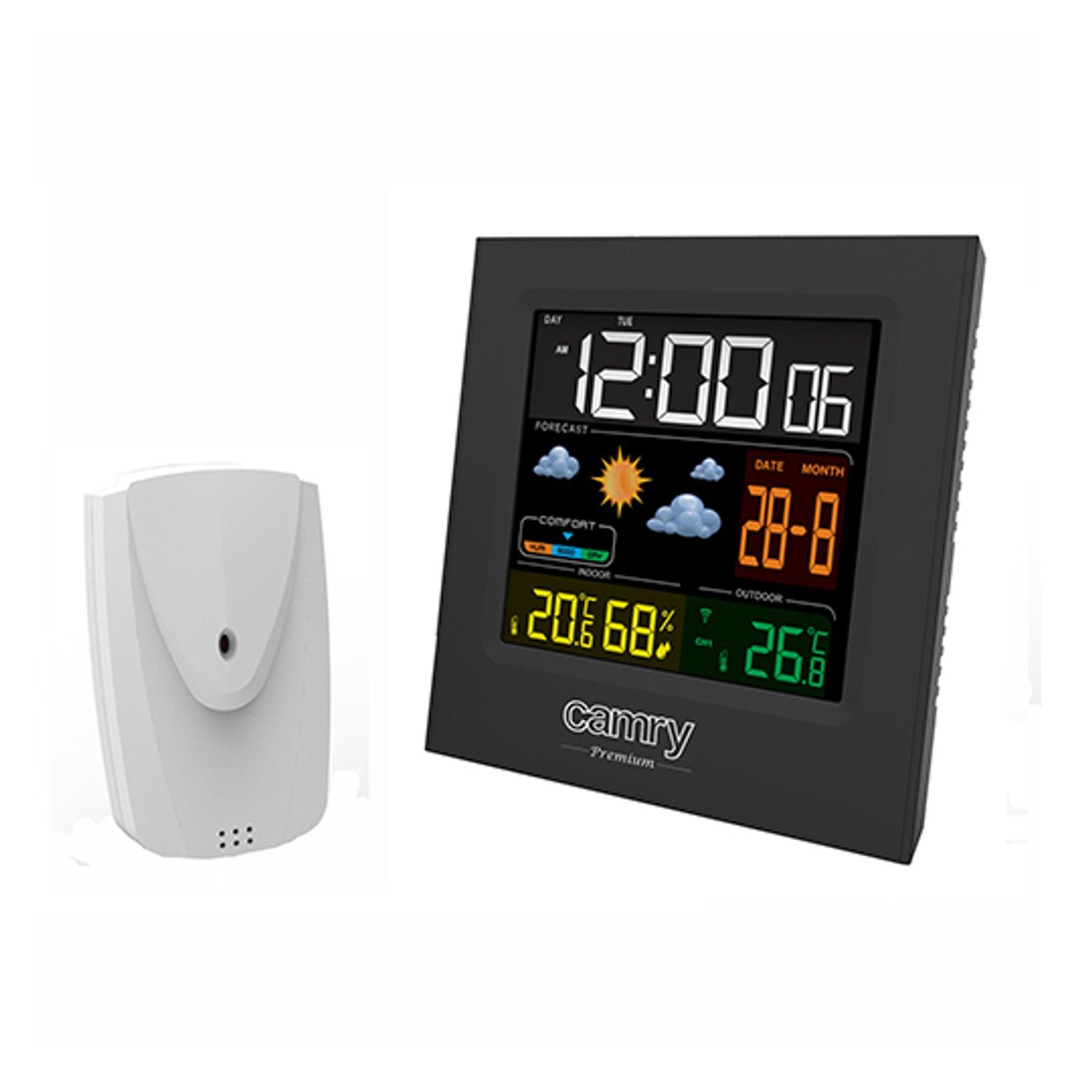 Camry CR 1166 Wetterstation (Temperatur Luftfeuchtigkeit kabelloser Außensensor)