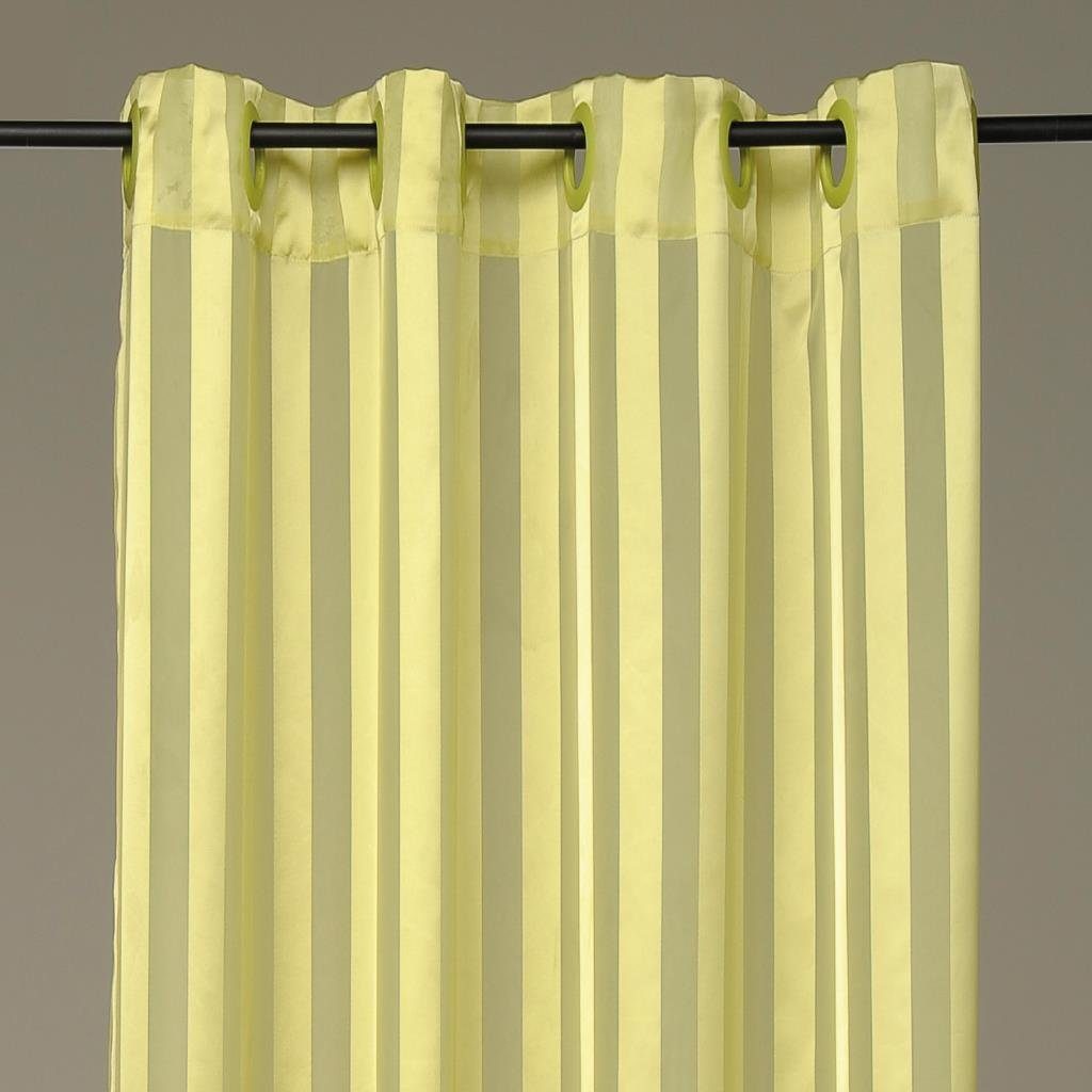 Arsvita Dekoschal Streifen Halbtransparent Ösenschal Grün 140 cm x 245 cm günstig online kaufen