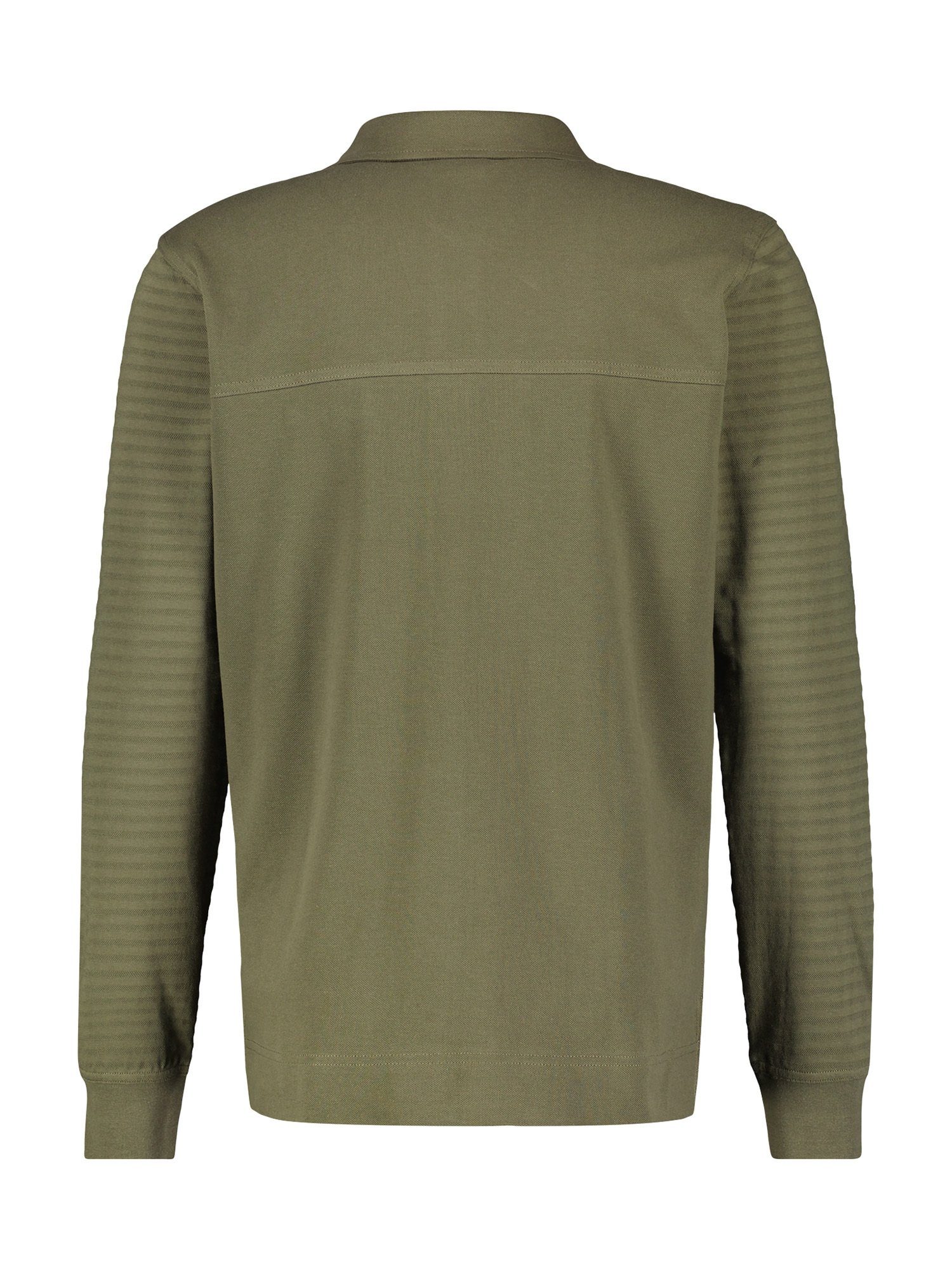 gestreift AGED LERROS Longsleeve-Polo, LERROS OLIVE Langarm-Poloshirt