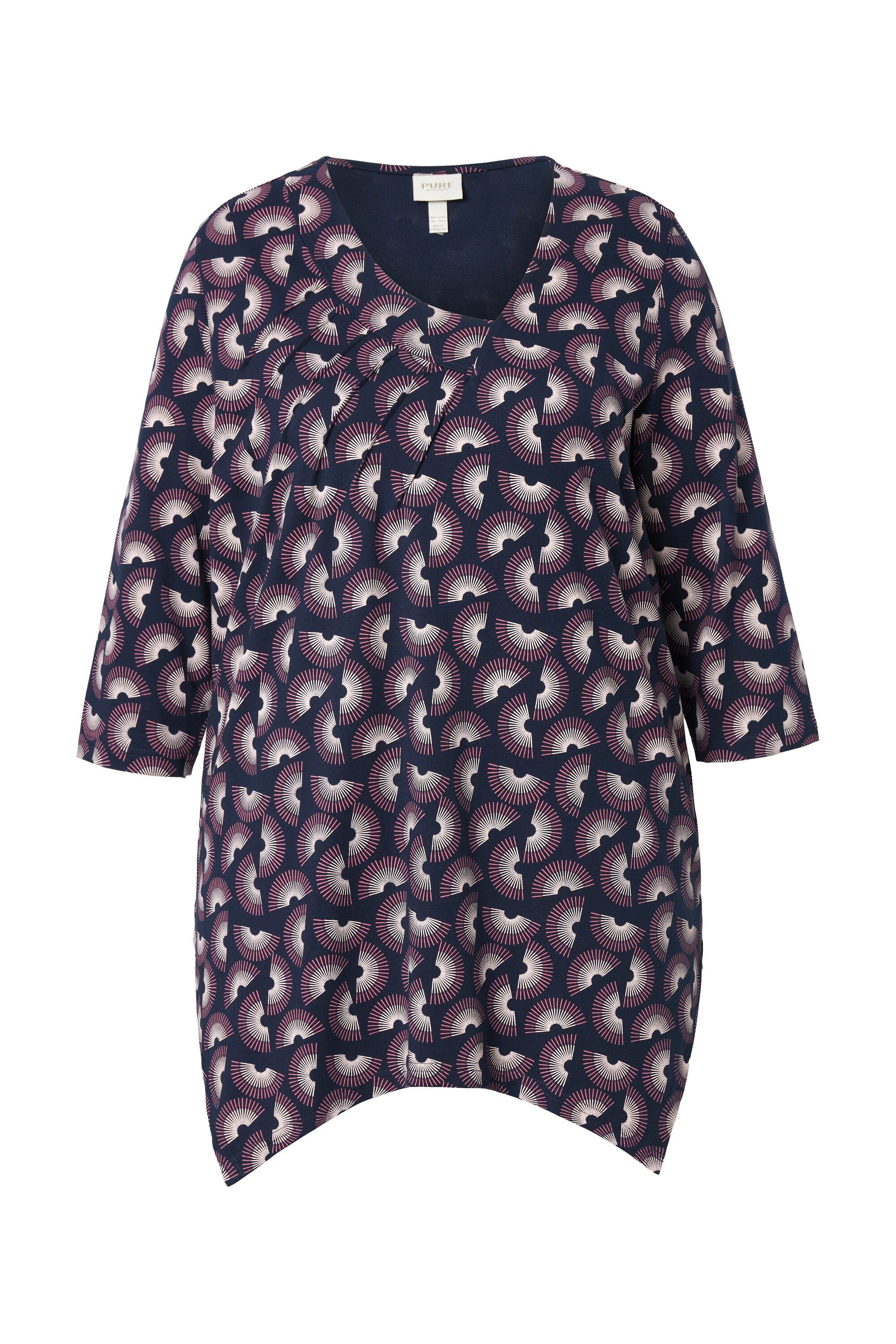 Ulla Popken Longshirt Shirt A-Linie V-Ausschnitt günstig online kaufen