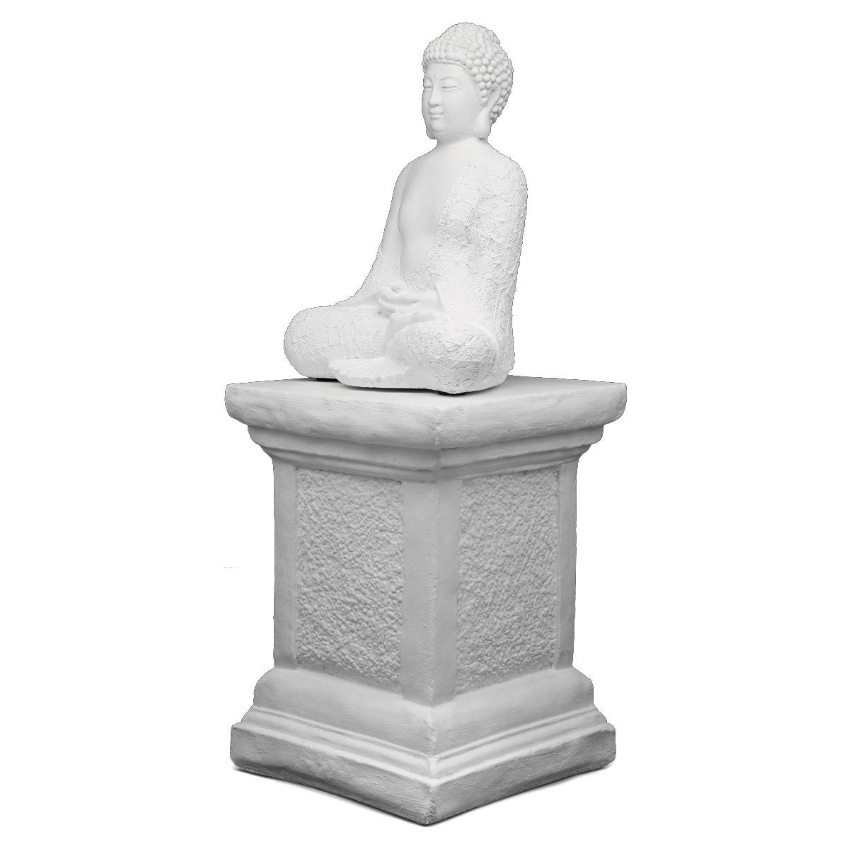 mit Stein Germany in Tiefes winterfest, weiß frostsicher, - Säule Figur Buddha Kunsthandwerk aus Statue, Made Buddhafigur