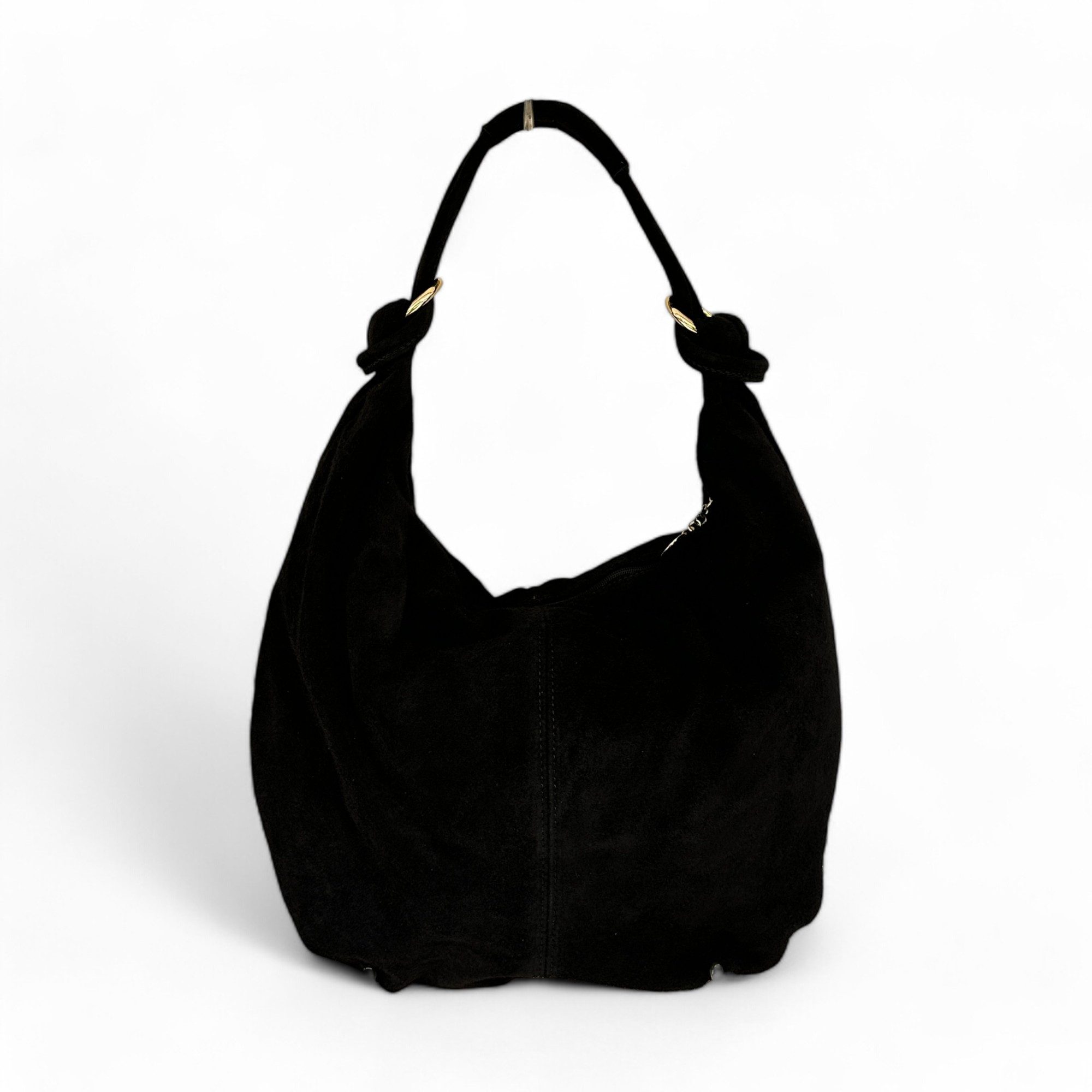 Cocopop Studio Schultertasche Schultertasche Damen aus Wildleder, Hobo Shopper, Made in Italy