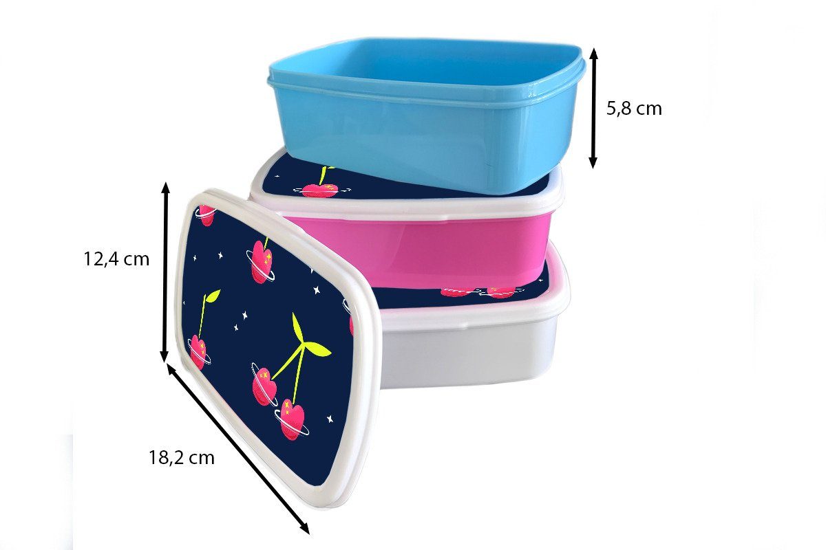 Kunststoff Lunchbox Brotbox MuchoWow Kinder - für Brotdose Snackbox, rosa Weltraum, Kunststoff, Kinder, - Erwachsene, Sterne (2-tlg), Mädchen,