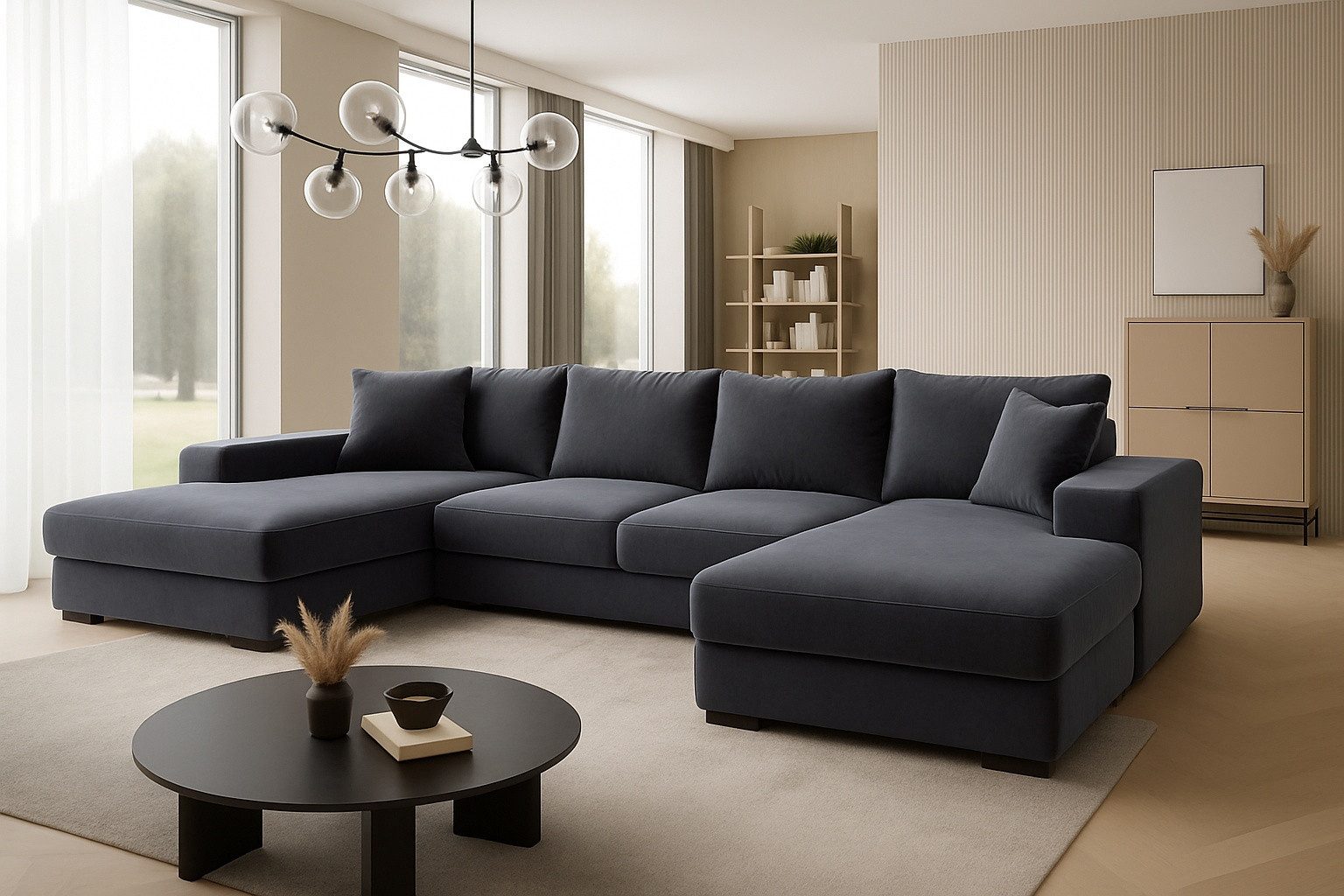 A&J MöbelLand GmbH Ecksofa VIENA 328x182 cm mit Schlaffunktion, Bonellfederkern und Bettkasten, TOP ANGEBOT!