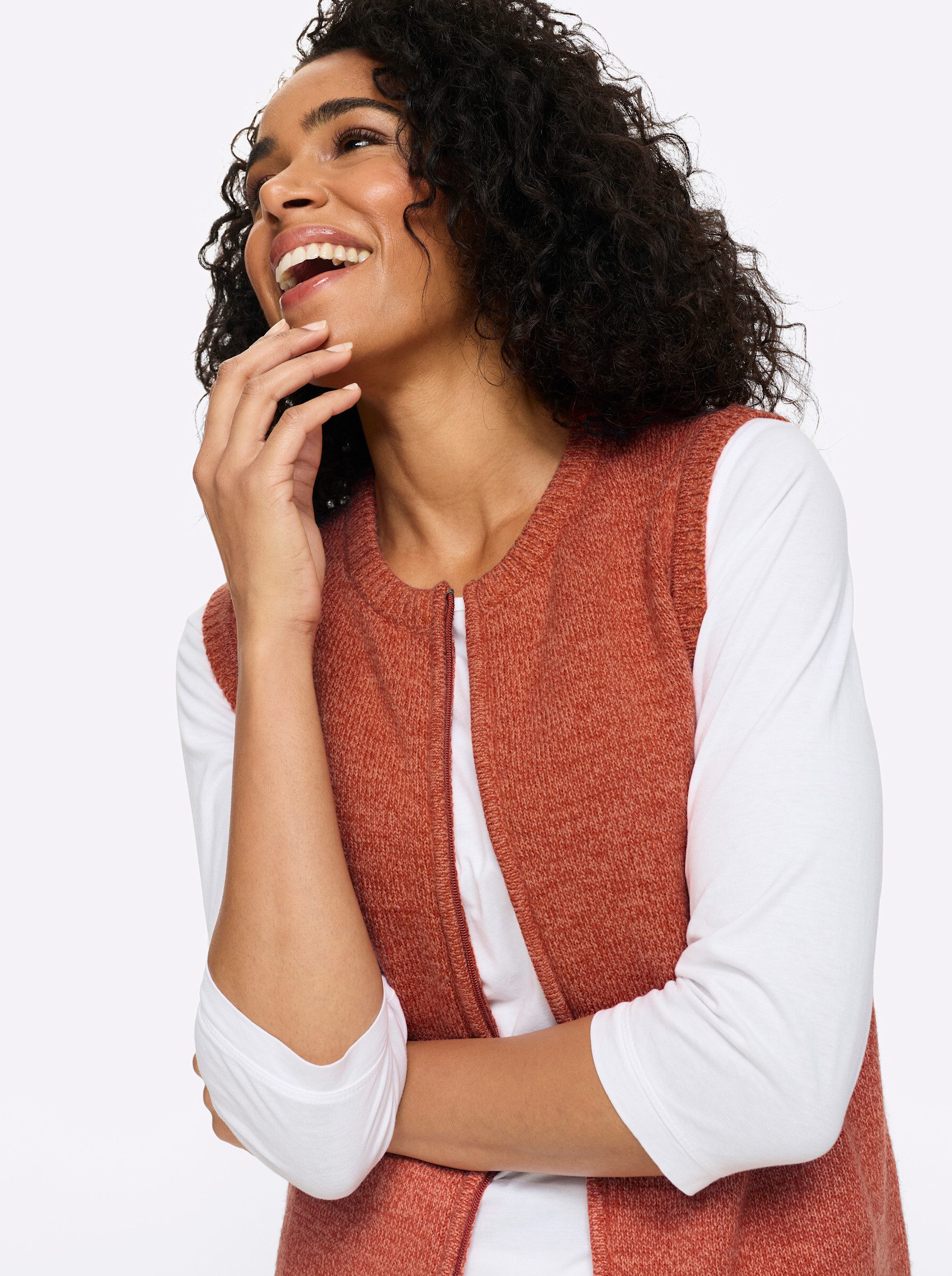 Sieh an! Strickweste Strickweste Ärmellos Jersey