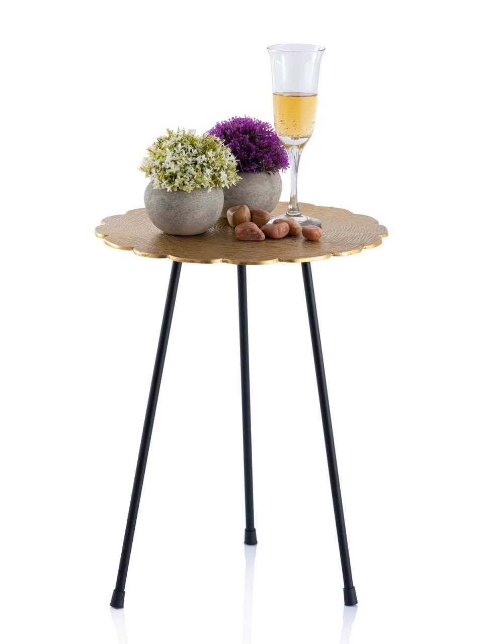 tinkaro Beistelltisch IRINA Aluminium Dekotisch Gold (1-St)