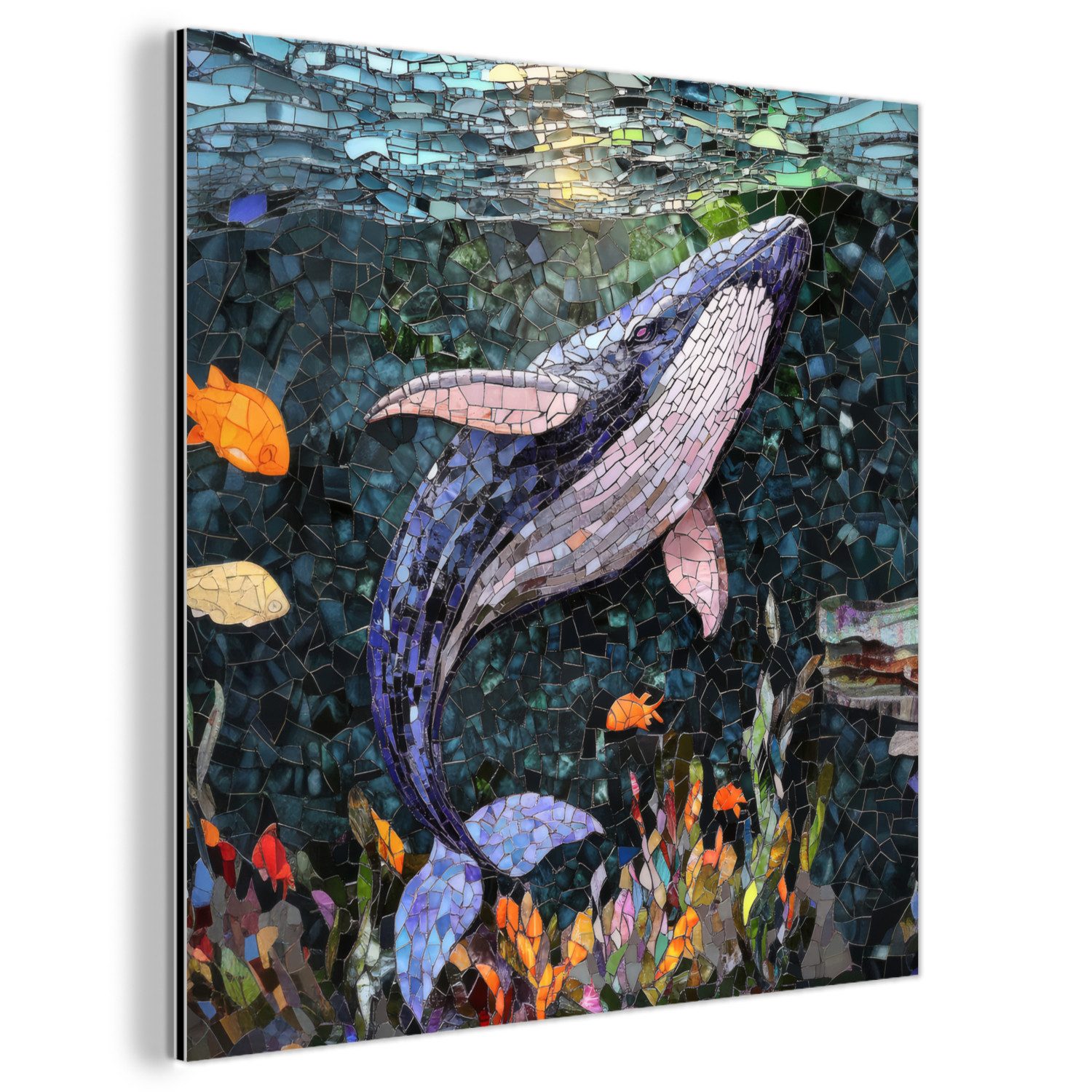 MuchoWow Metallbild Mosaik - Wal - günstig online kaufen