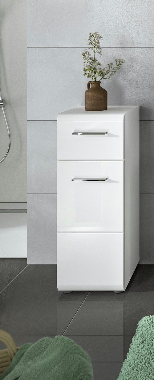 xonox.home Hochschrank Standschrank klein Ice, weiß / weiß Hochglanz (1-St) Badkommode, Einzelltyp