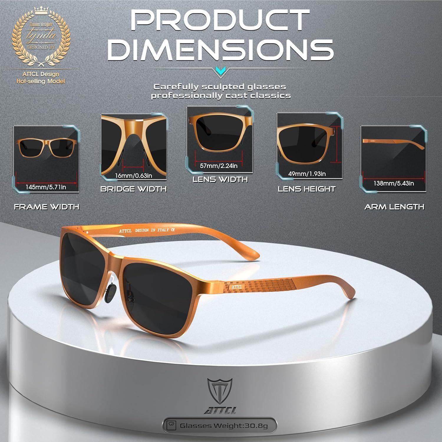 LuxusKollektion Retrosonnenbrille Sonnenbrille Herren M 8587-orange Rahmen Grau Linse Non-verspiegelt
