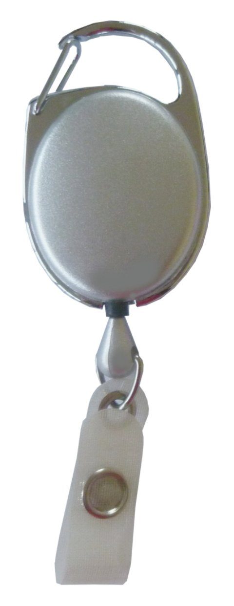Druckknopfschlaufe Silber Form / Schlüsselanhänger Kranholdt ovale (10-tlg), Jojo Metallumrandung, Ausweishalter / Ausweisclip