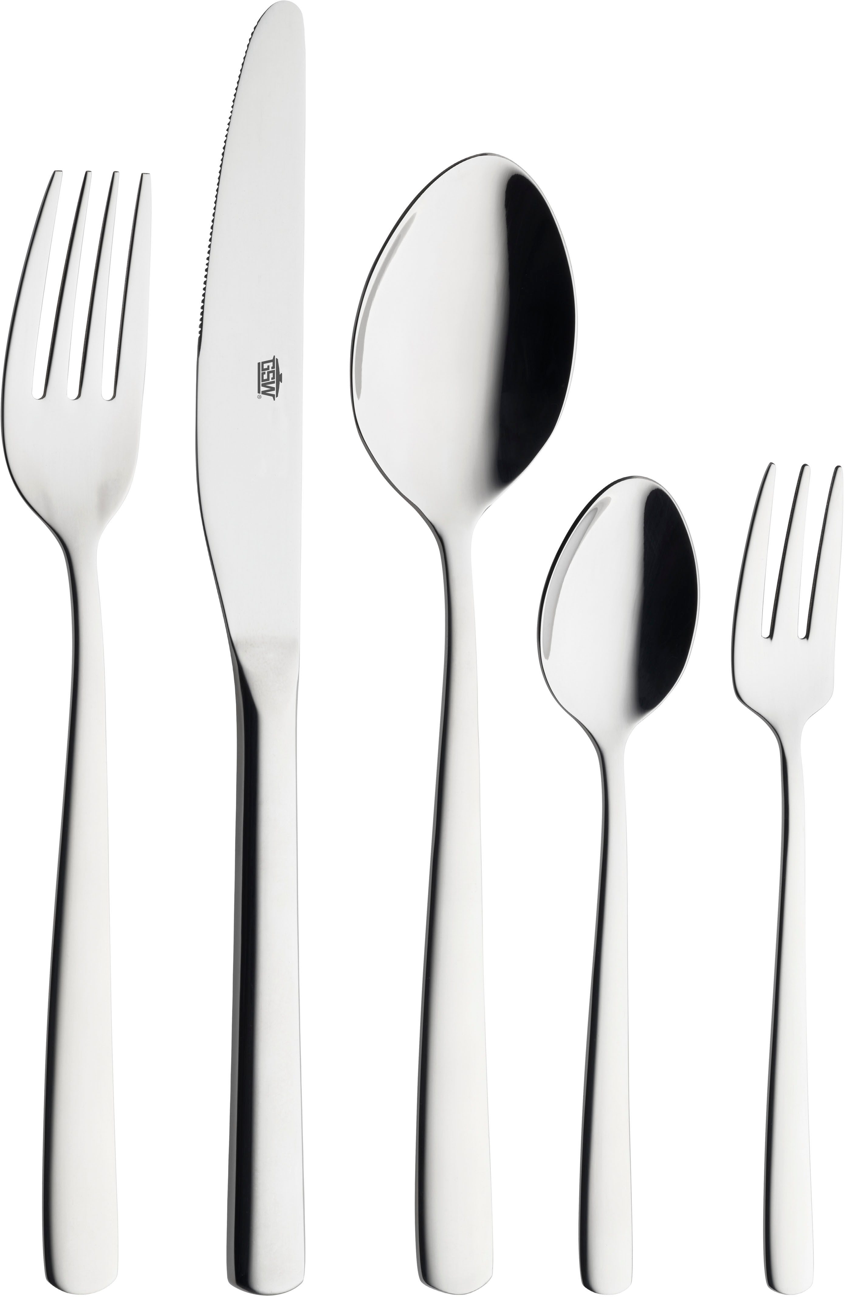 GSW Besteck-Set GSW (30-tlg), 6 Personen, Edelstahl 18/10, Besteck-Set im zeitlosen und klassischen Design für alle Anlässe