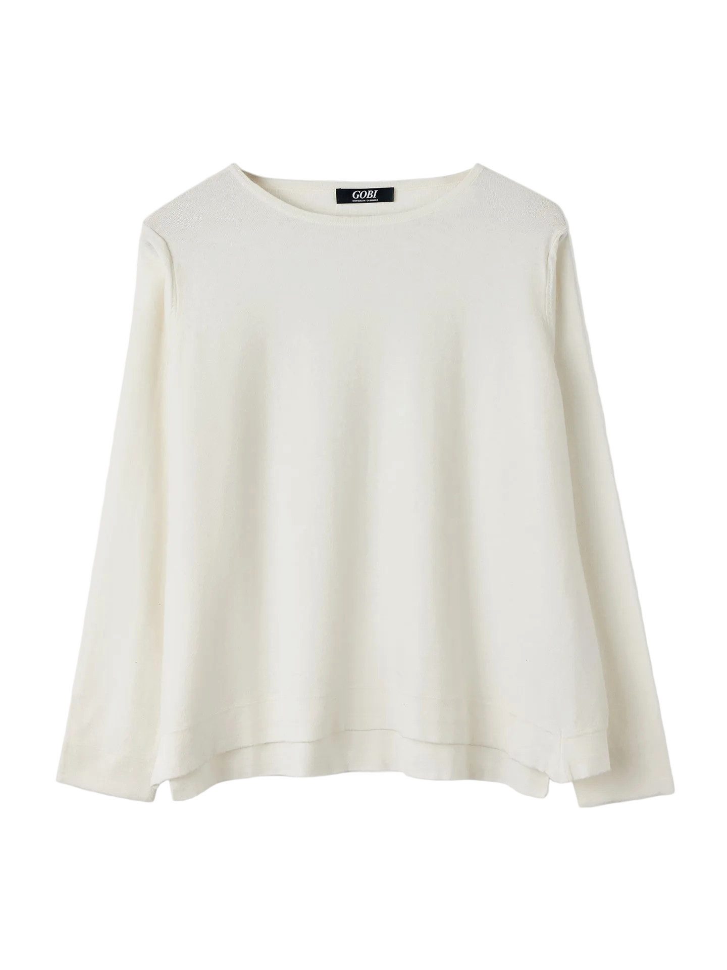 GOBI Cashmere Rundhalspullover Pullover mit Bootsausschnitt aus Baumwoll-Seiden-Kaschmir-Mischung