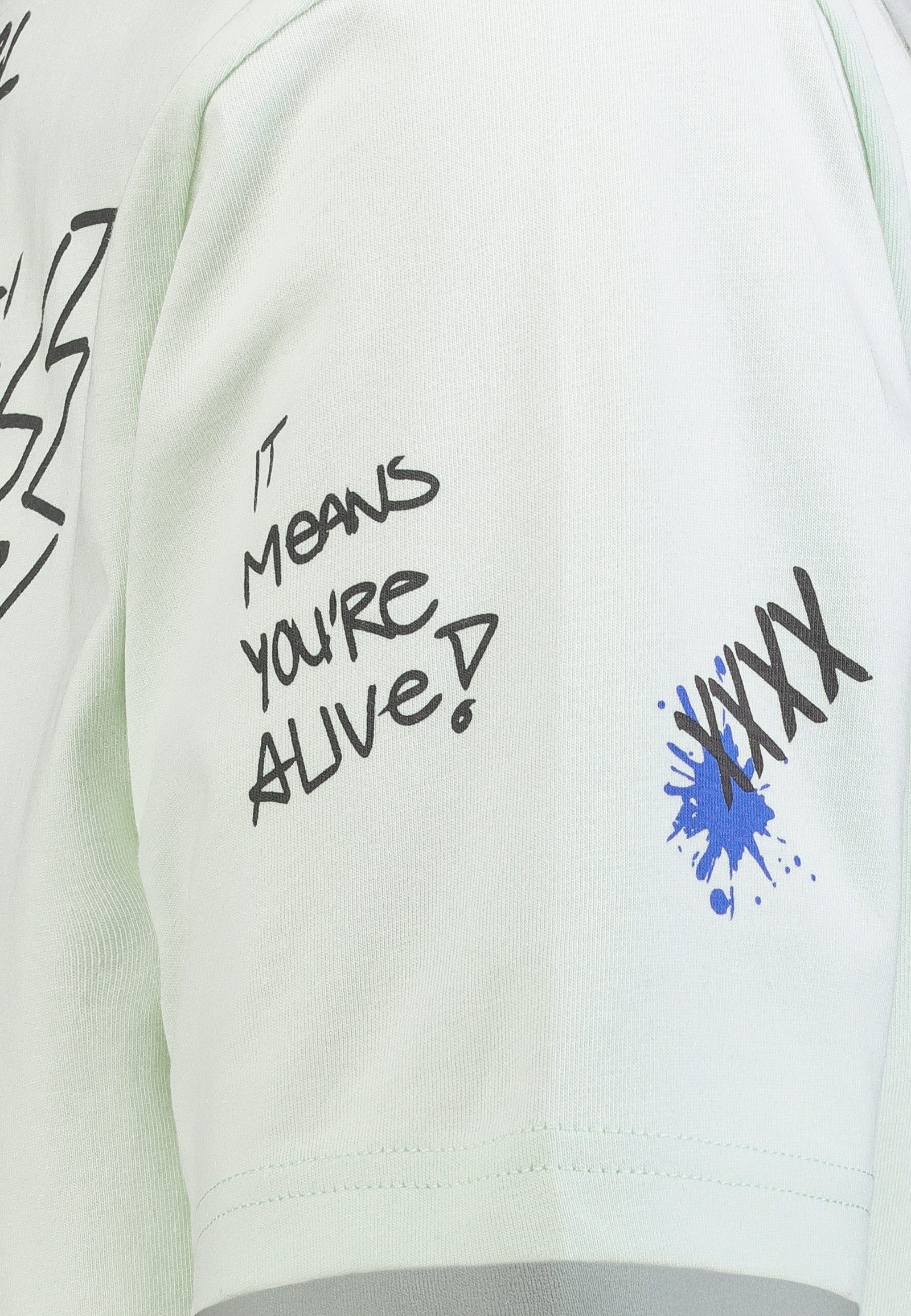 SUBLEVEL T-Shirt Herren Baumwoll-Shirt mit Statement Druck Relaxed Fit T-Shirt, Front- und Backprint, Schriftzug