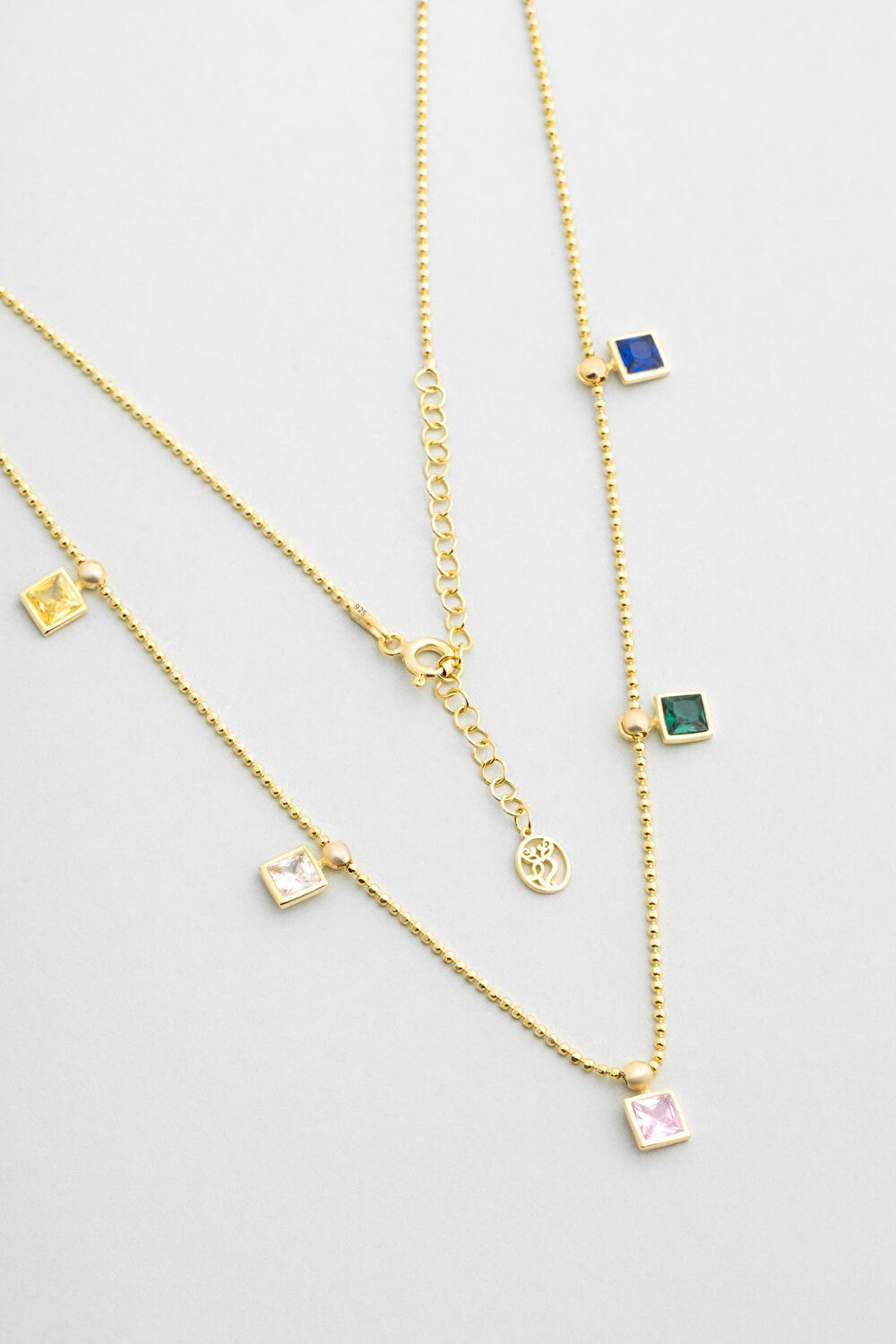 Kette mit Einhänger 18K vergoldete Silberkette 45cm