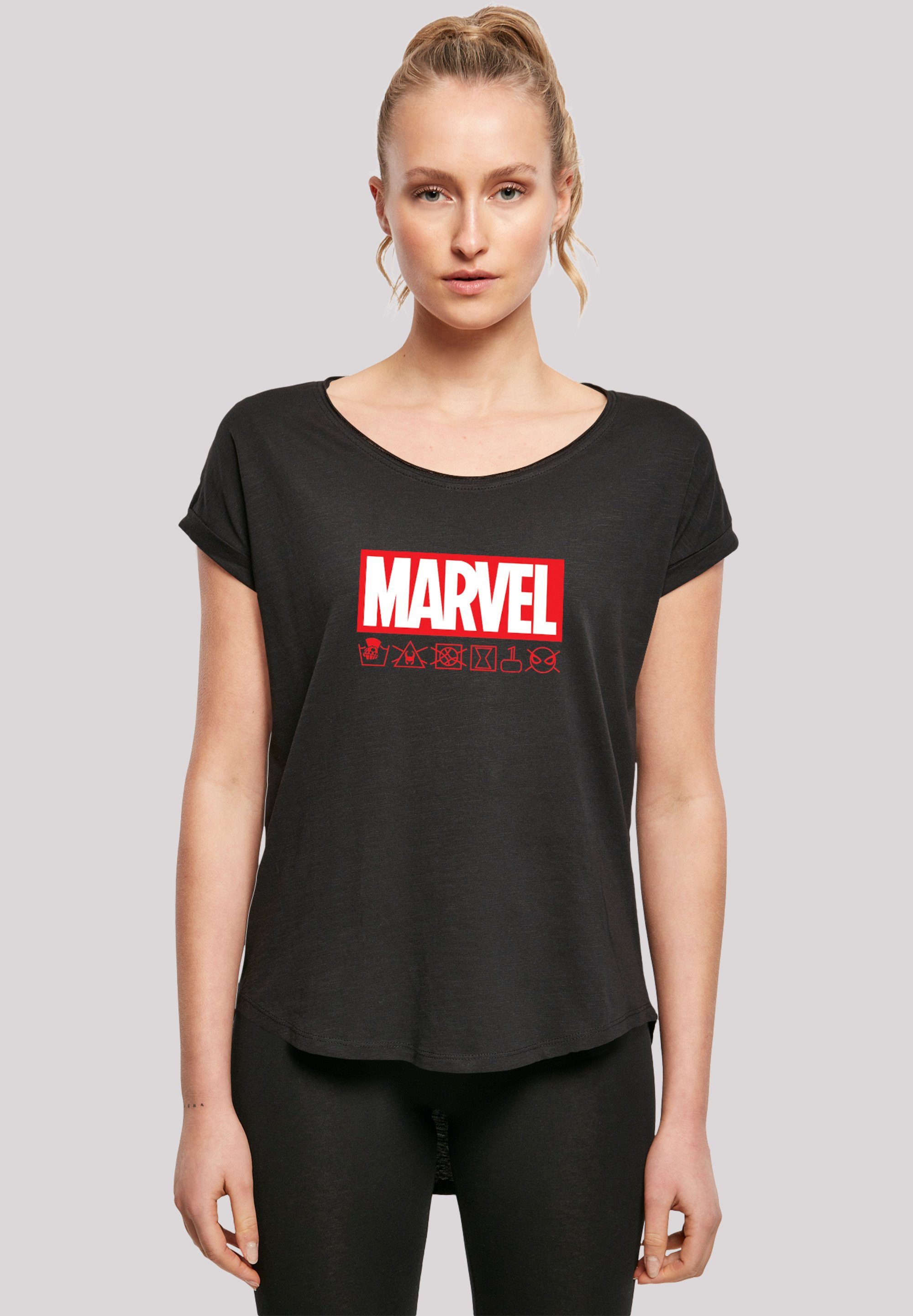 F4NT4STIC Kurzarmshirt Tee Slub with (1-tlg) Ladies washed Logo Damen Marvel Care Long