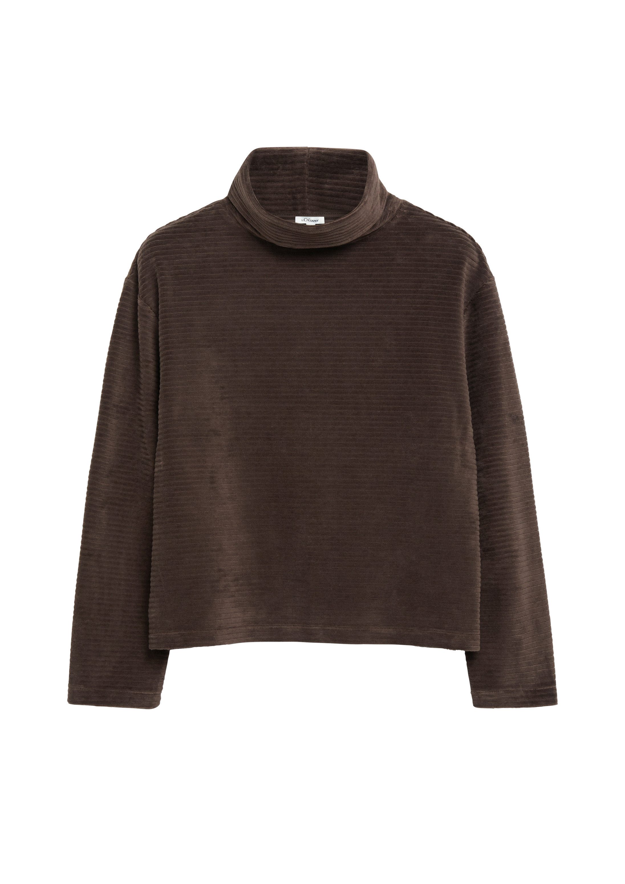 s.Oliver Sweatshirt Sweatshirt Fließendes Sweatshirt aus Cord-Jersey – Bild 2 von 5