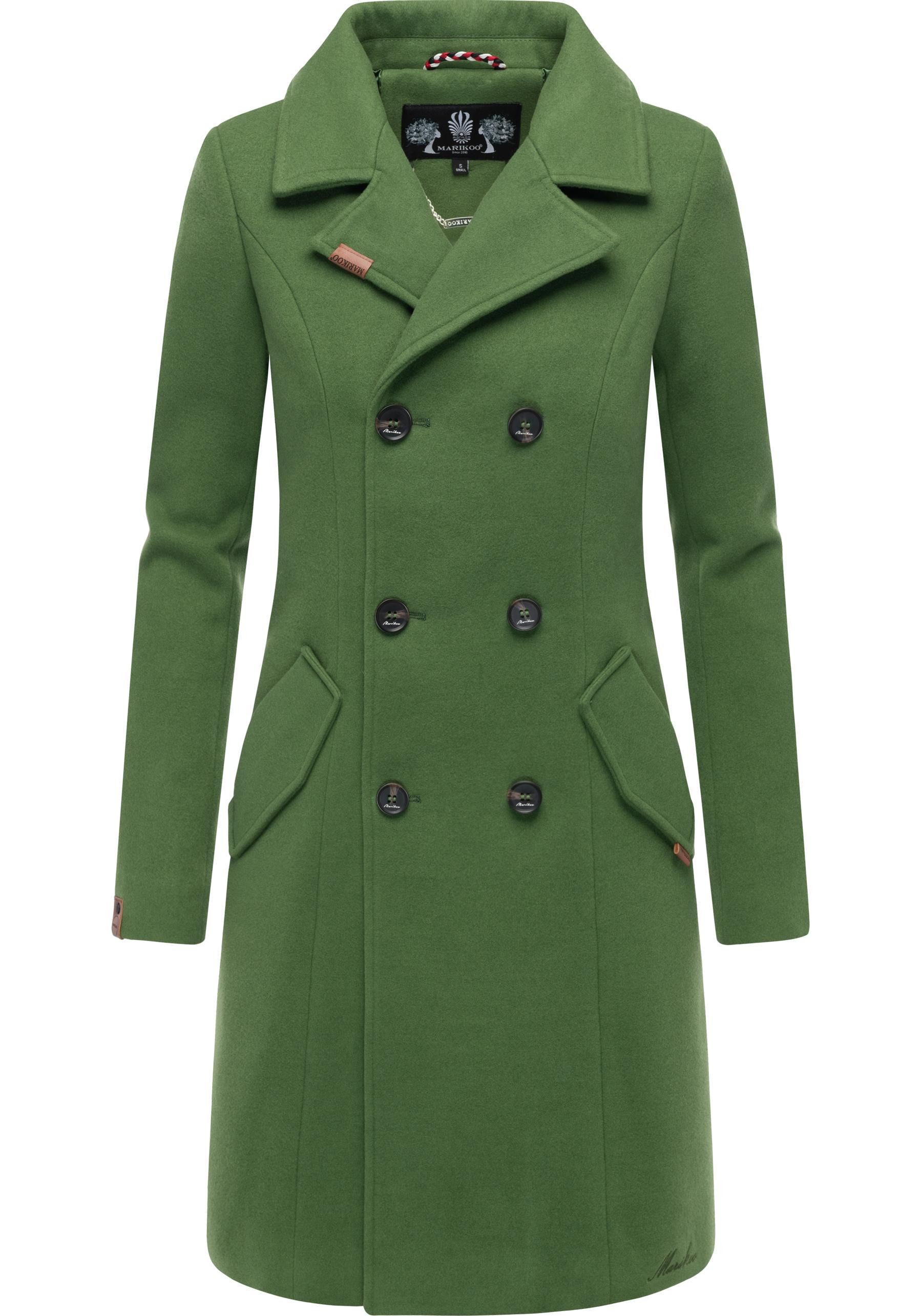 Marikoo Kurzmantel Nanakoo edler Damen Trenchcoat in Wollmantel-Optik