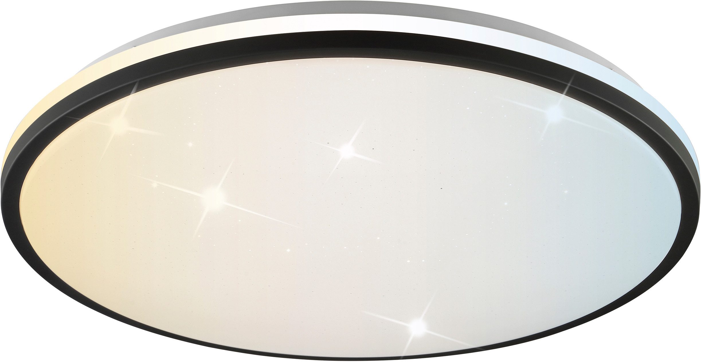 Brilliant LED Deckenleuchte Taya, CCT - über Fernbedienung, Dimmfunktion, Memoryfunktion, Nachtlichtfunktion, Timerfunktion, LED fest integriert, warmweiß - kaltweiß, Ø 50 cm, 5400 lm, 2700-6500 K, Sternenglanz, dimmbar, Memoryfunktion
