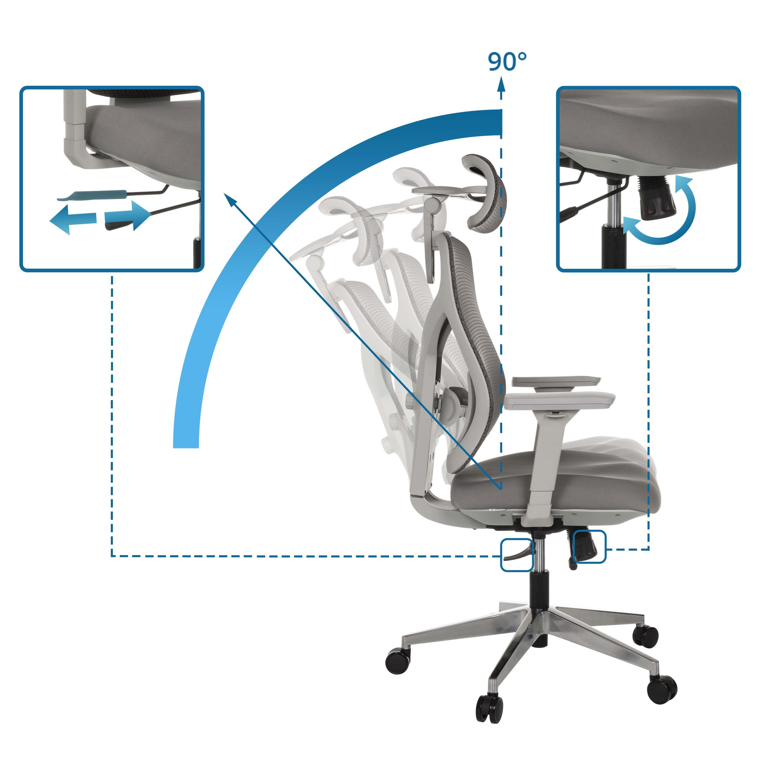 hjh OFFICE Drehstuhl High End Bürostuhl Cassilis W Stoff / Netzstoff (1 St), Profi Schreibtischstuhl ergonomisch, Chefsessel höhenverstellbar