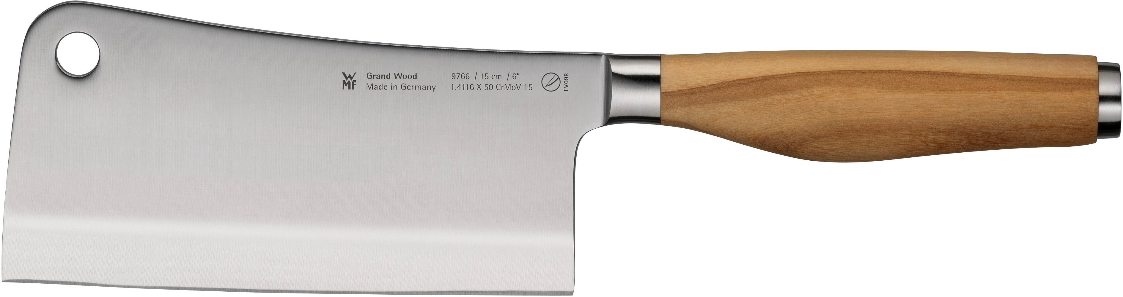 WMF Hackmesser Grand Wood, 15 cm, Olivenholzgriff, handgeschmiedeter Spezialklingenstahl