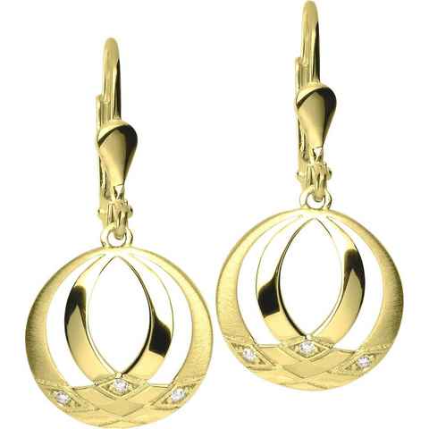 GoldDream Paar Ohrhänger GoldDream 333 Gold weiß Orient Zirkonia (Ohrhänger), Damen Ohrhänger Orient aus 333 Gelbgold - 8 Karat, Farbe: gold, weiß