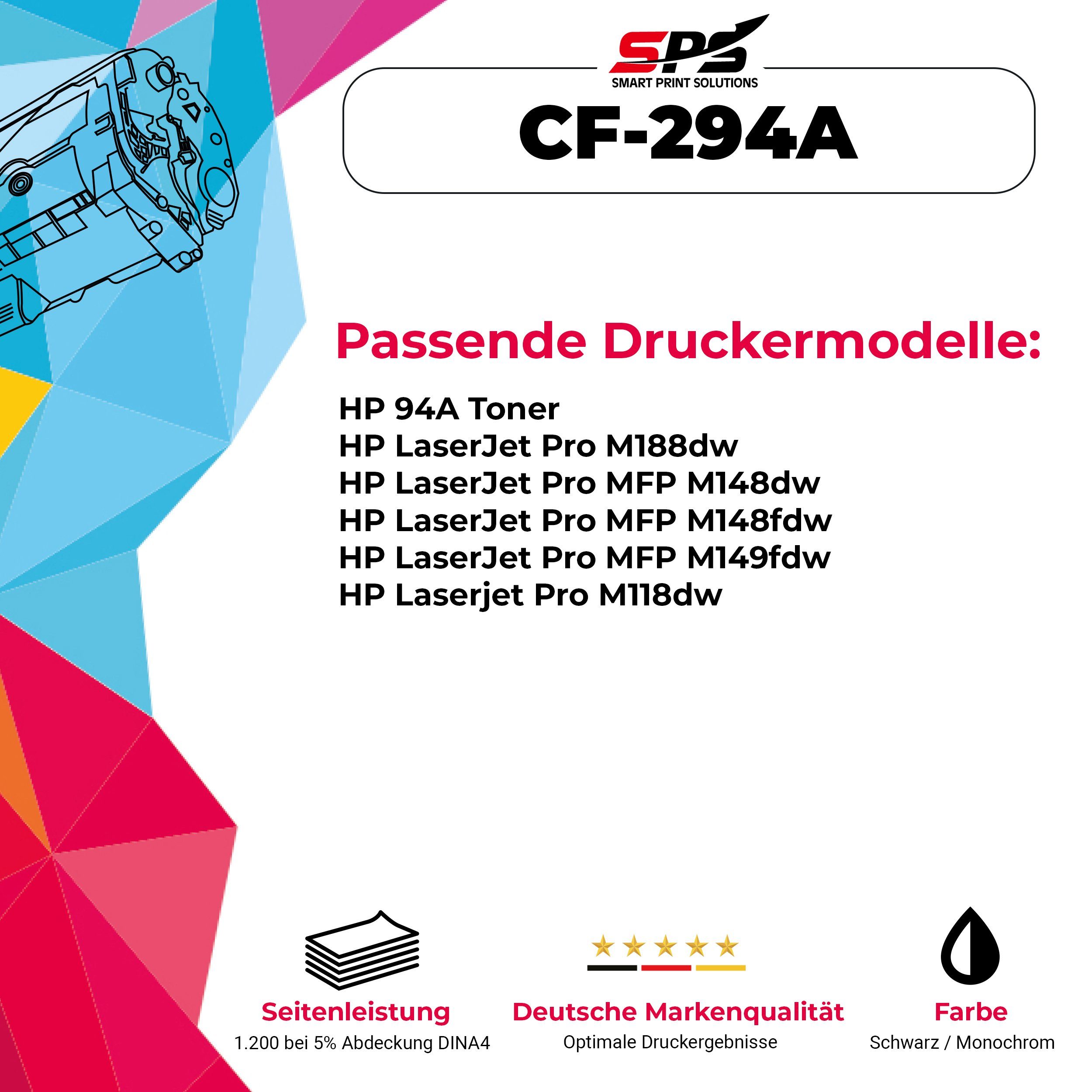 SPS Tonerkartusche Kompatibel für HP (1er (4PA42, 148FDW Laserjet M MFP Pack) Pro