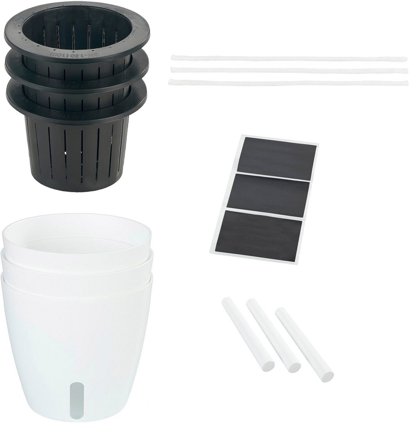 Maximex Pflanzschale Selbstbewässernde Pflanztöpfe (Set, 3 St), 13x13,5 cm, mit Wasserstandsanzeige