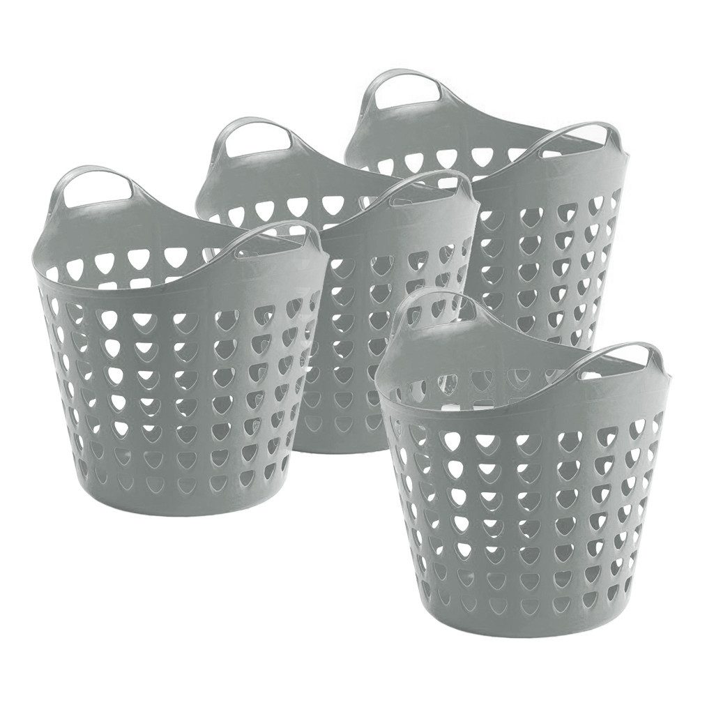 Kreher Wäschekorb Flexi Korb 35 Liter mit Loch (Farbe/Set wählbar) (4 St) günstig online kaufen