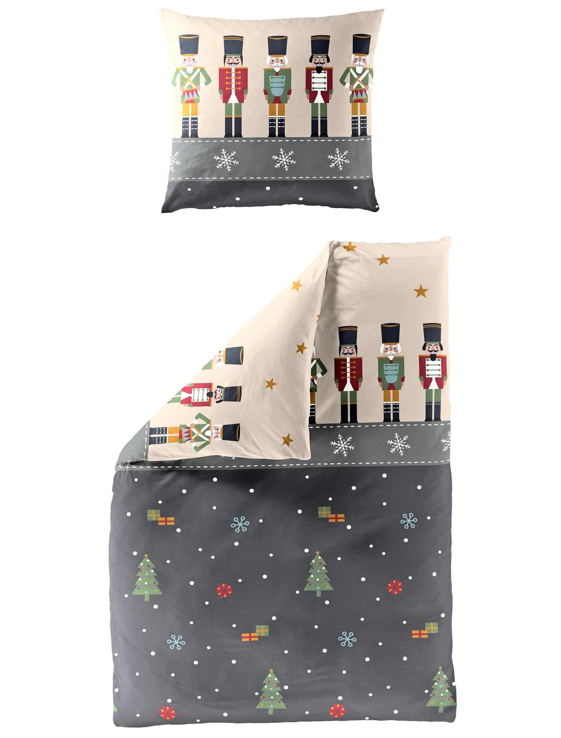 BIERBAUM Bettwäsche BIERBAUM Bettwäsche NUSSKNACKER Biber BL 135x200 cm gra günstig online kaufen