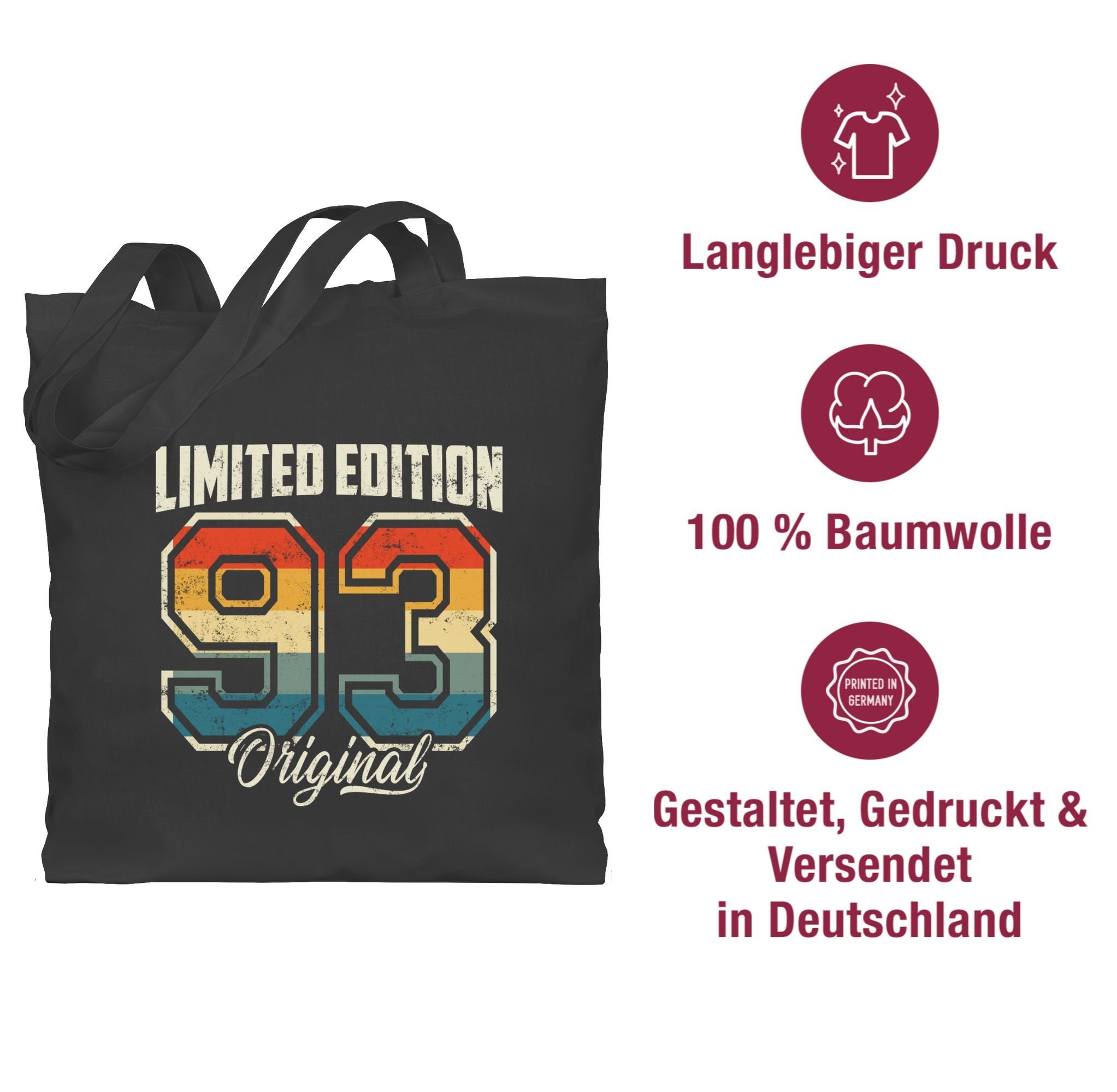 Vintage Dunkelgrau Limetd 1993 2 30. Original Shirtracer Dreißigster, Retro Edition Umhängetasche Geburtstag