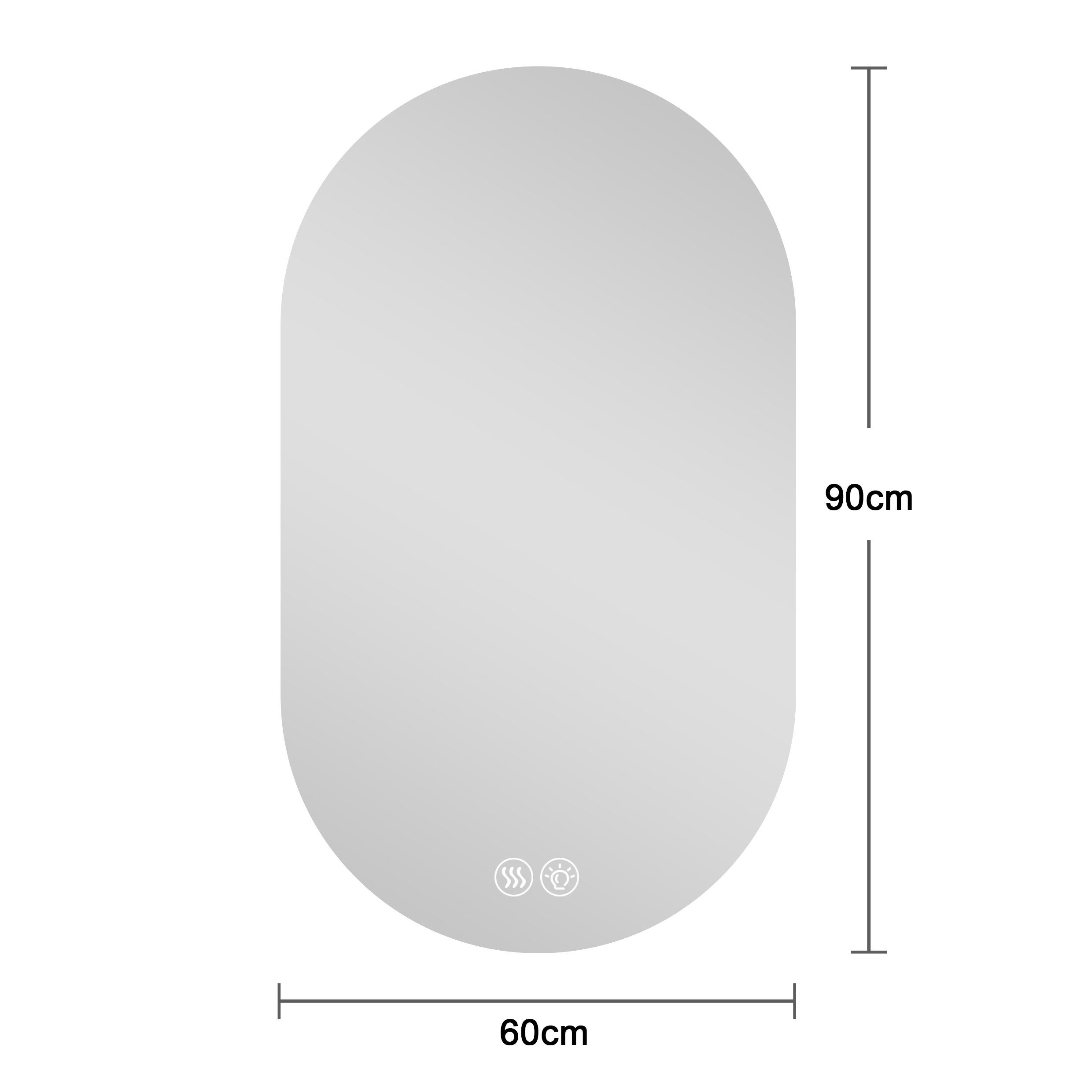 MODFU Spiegel Makeup Mirror for Bedroom & Bathroom (mit Touchscreen & Antibeschlag Silber, 1-St., 60*90cm)