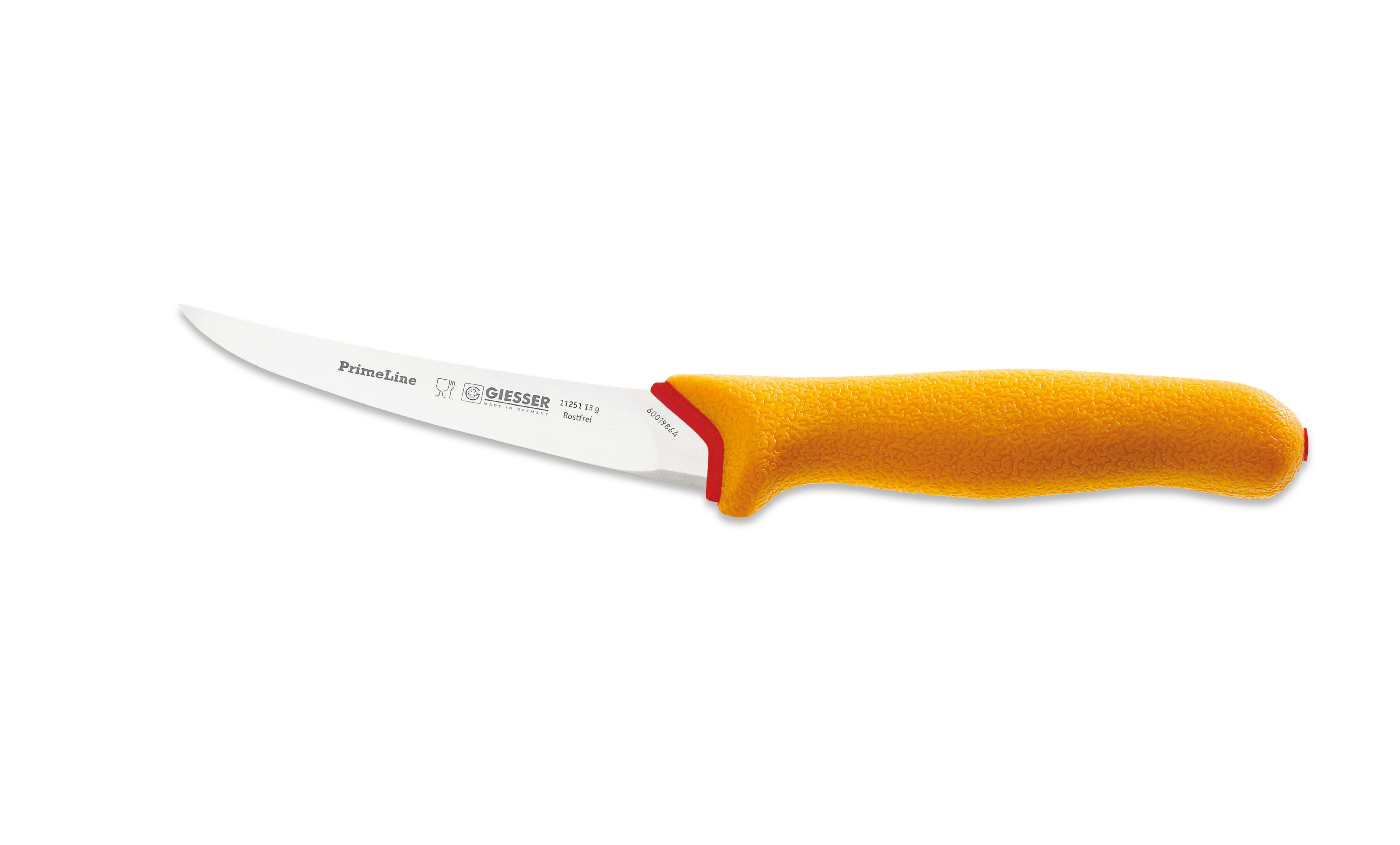 Giesser Messer Ausbeinmesser Fleischermesser 11250 13/15, PrimeLine, rutschfest, weicher Griff gelb