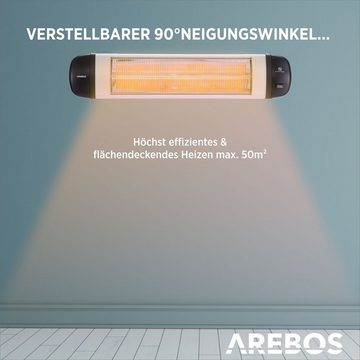 Arebos Heizstrahler Infrarot 2500 W, IP34 Schutzart, Wandmontage