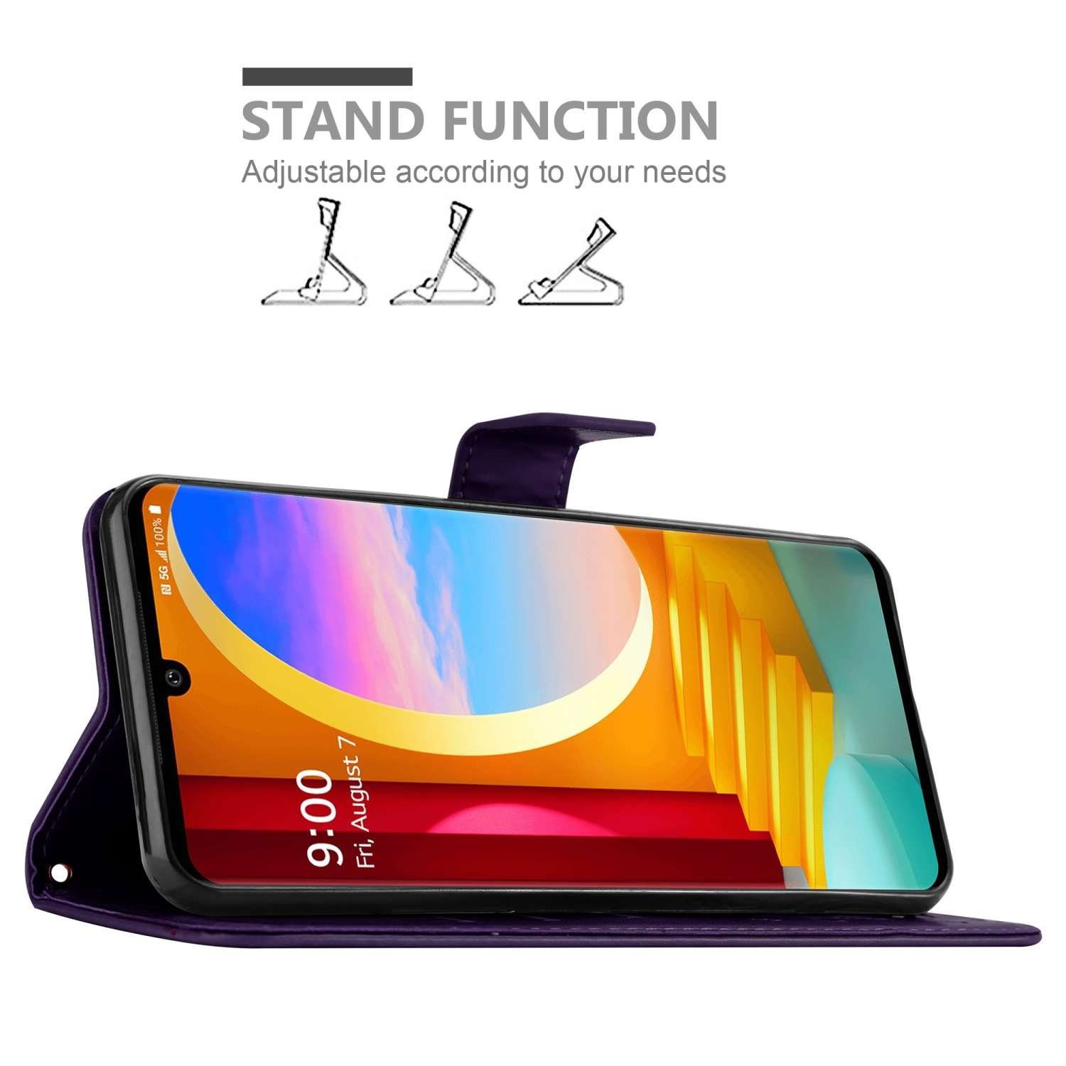 Cadorabo Handyhülle für Google PIXEL 7 PRO Hülle Google PIXEL 7 PRO, Hülle Schutzhülle Blumen Flower mit Standfunktion Kartenfach Magnet