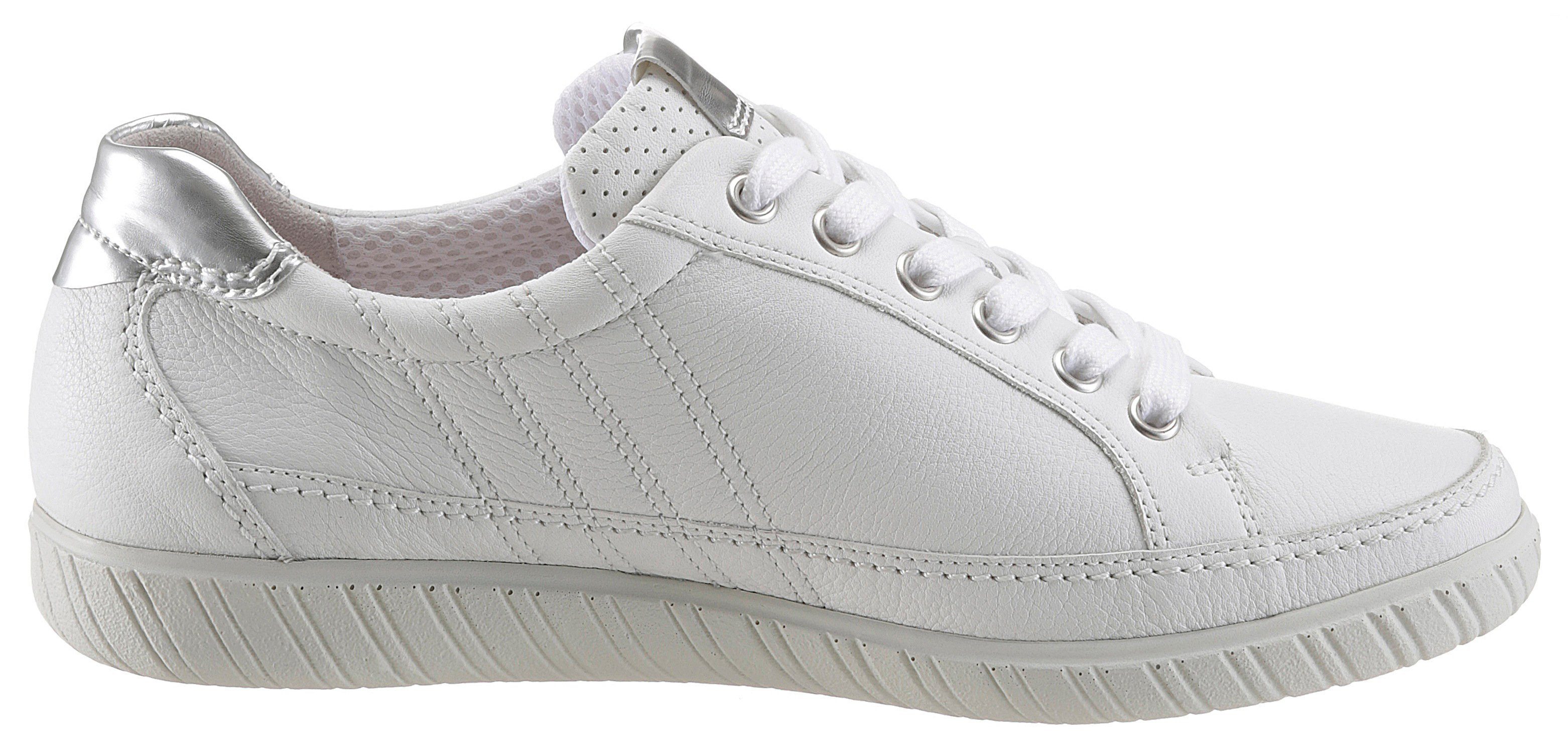 Gabor YORK Sneaker mit modischer Ziersteppung, Freizeitschuh, Halbschuh, Schnürschuh