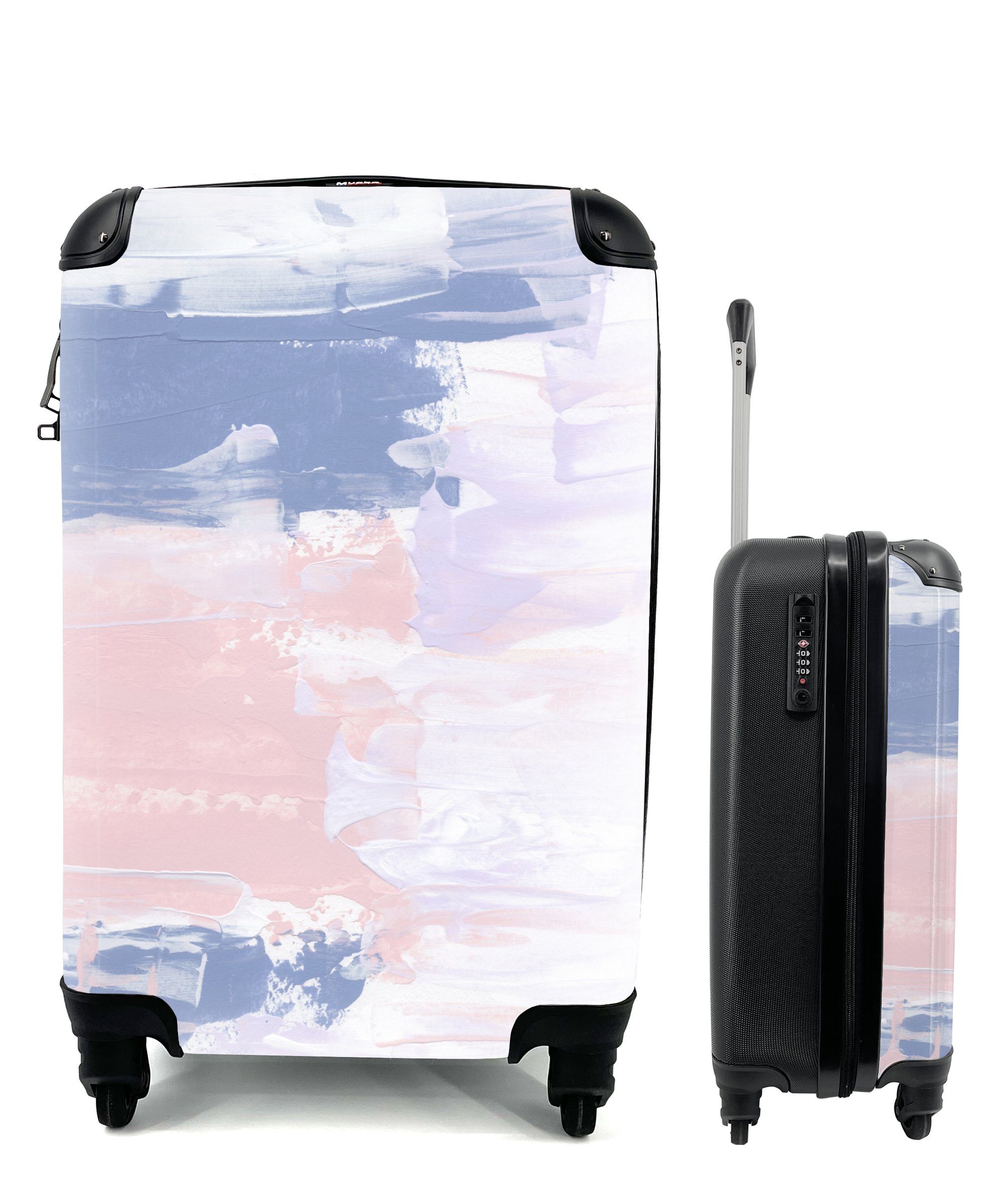 MuchoWow Handgepäckkoffer Pastell - Gestaltung - Farbe, 4 Rollen, Reisetasche mit rollen, Handgepäck für Ferien, Trolley, Reisekoffer