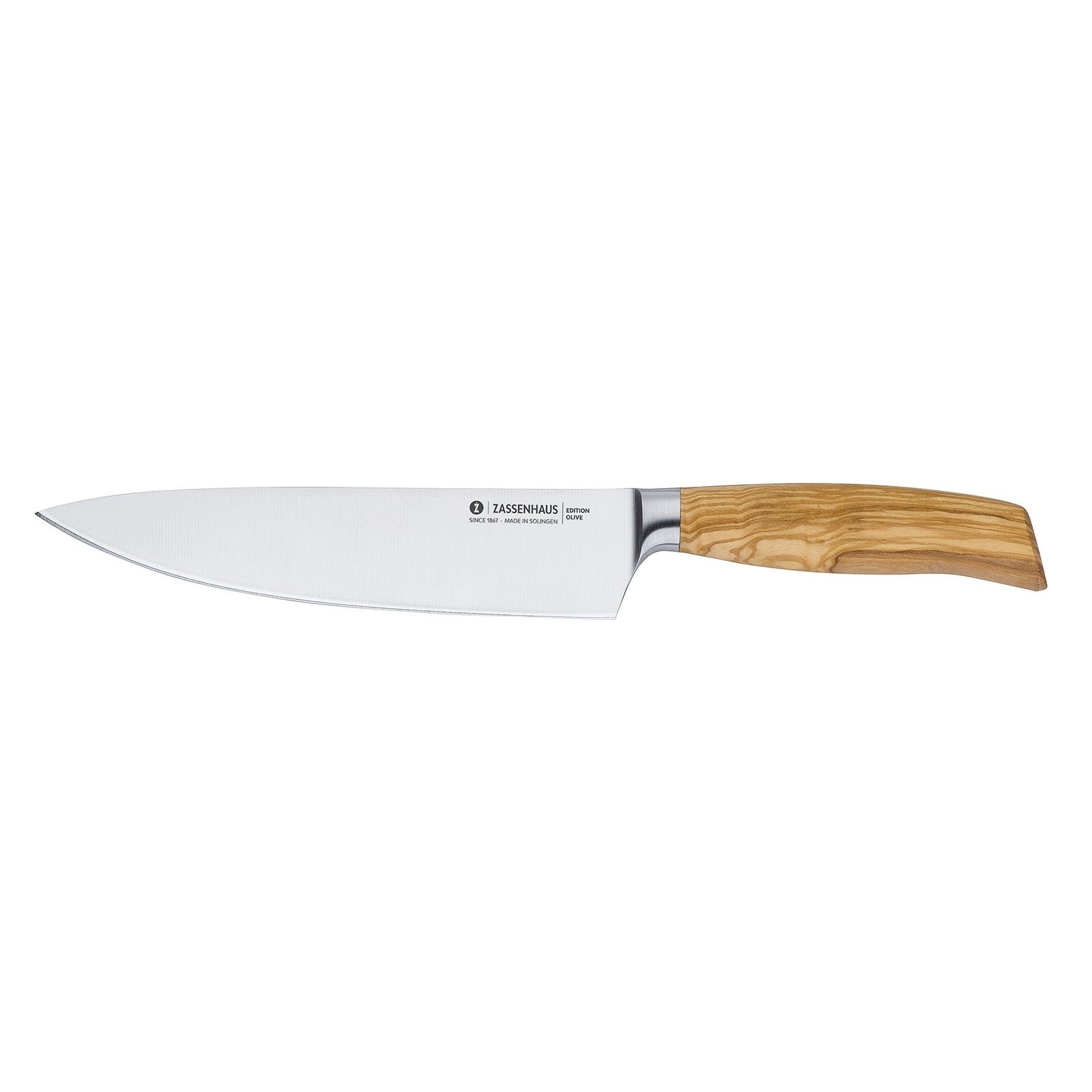 ZASSENHAUS Kochmesser Kochmesser 21 cm Holzgriff Olive, Küchenmesser Edition