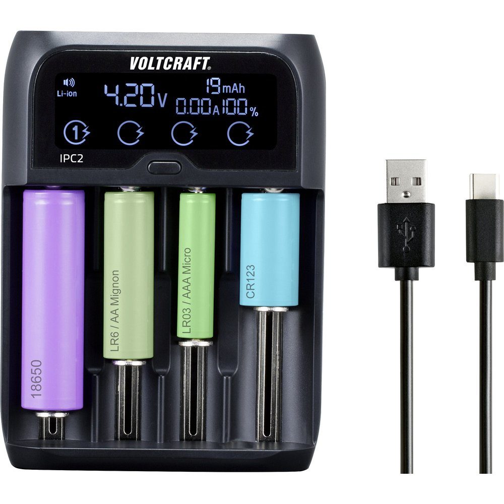 VOLTCRAFT VOLTCRAFT IPC-2 Rundzellen-Ladegerät NiMH, NiCd, LiIon, LiFePO Mini (A Rundzellen-Lader
