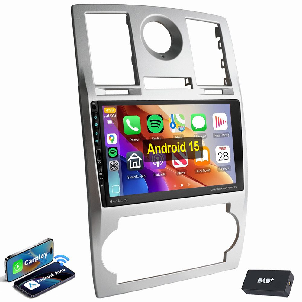 ESSGOO Für Chrysler 300C LE LX 2005-2010 Android 15 DAB+(optional) USB Autoradio (RDS, Digitalradio (DAB), FM, AM, Carplay Android Auto GPS Navi WIFI BT SWC)