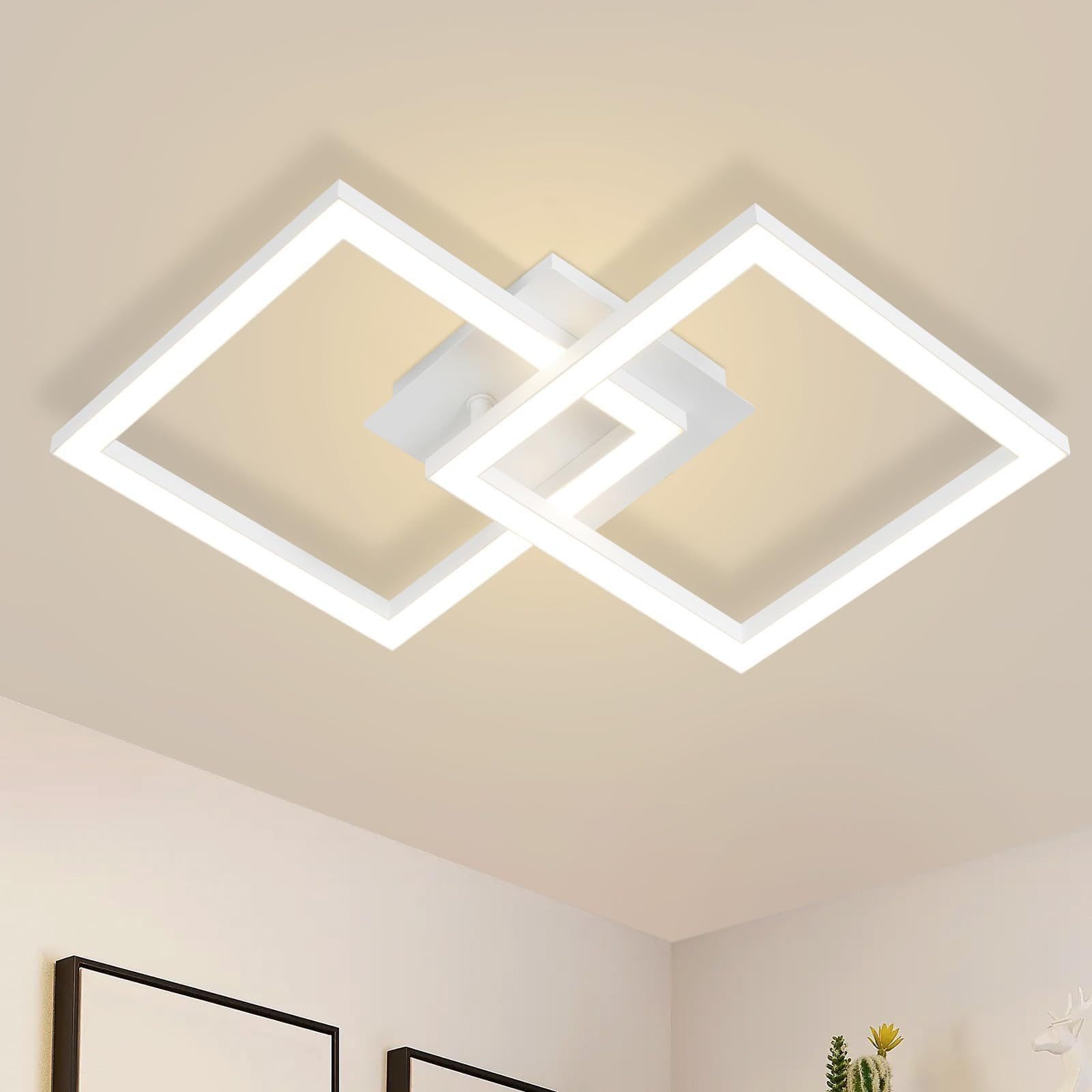 Nettlife LED Deckenleuchte Schwarz Eckig Modern 3000K 24W Geometrisch Decke günstig online kaufen