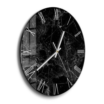 DEQORI Wanduhr 'Marmorplatte nah' (Glas Glasuhr modern Wand Uhr Design Küchenuhr)